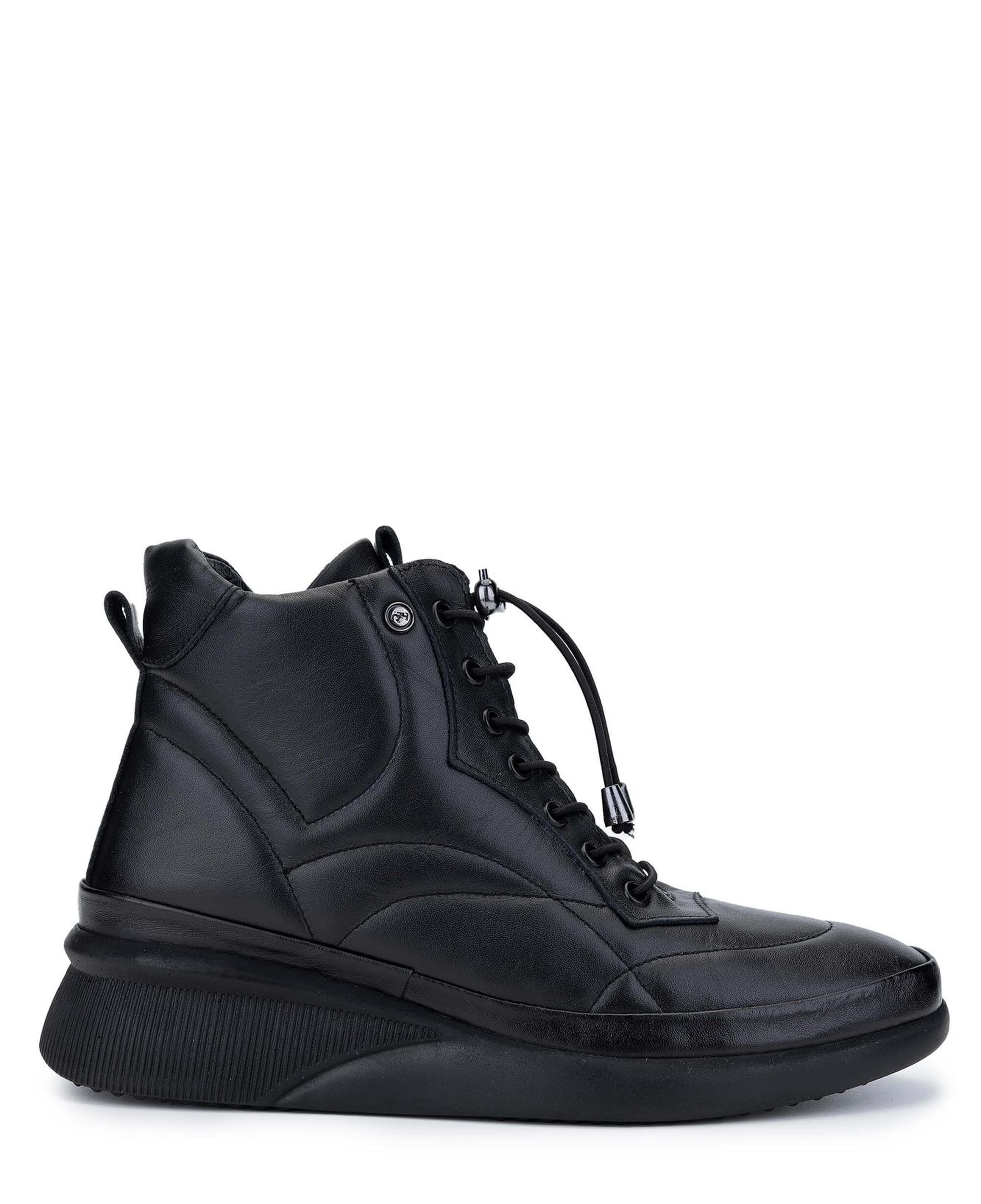 Tamer Tanca Kadın Hakiki Deri Siyah Deri Casual Bot