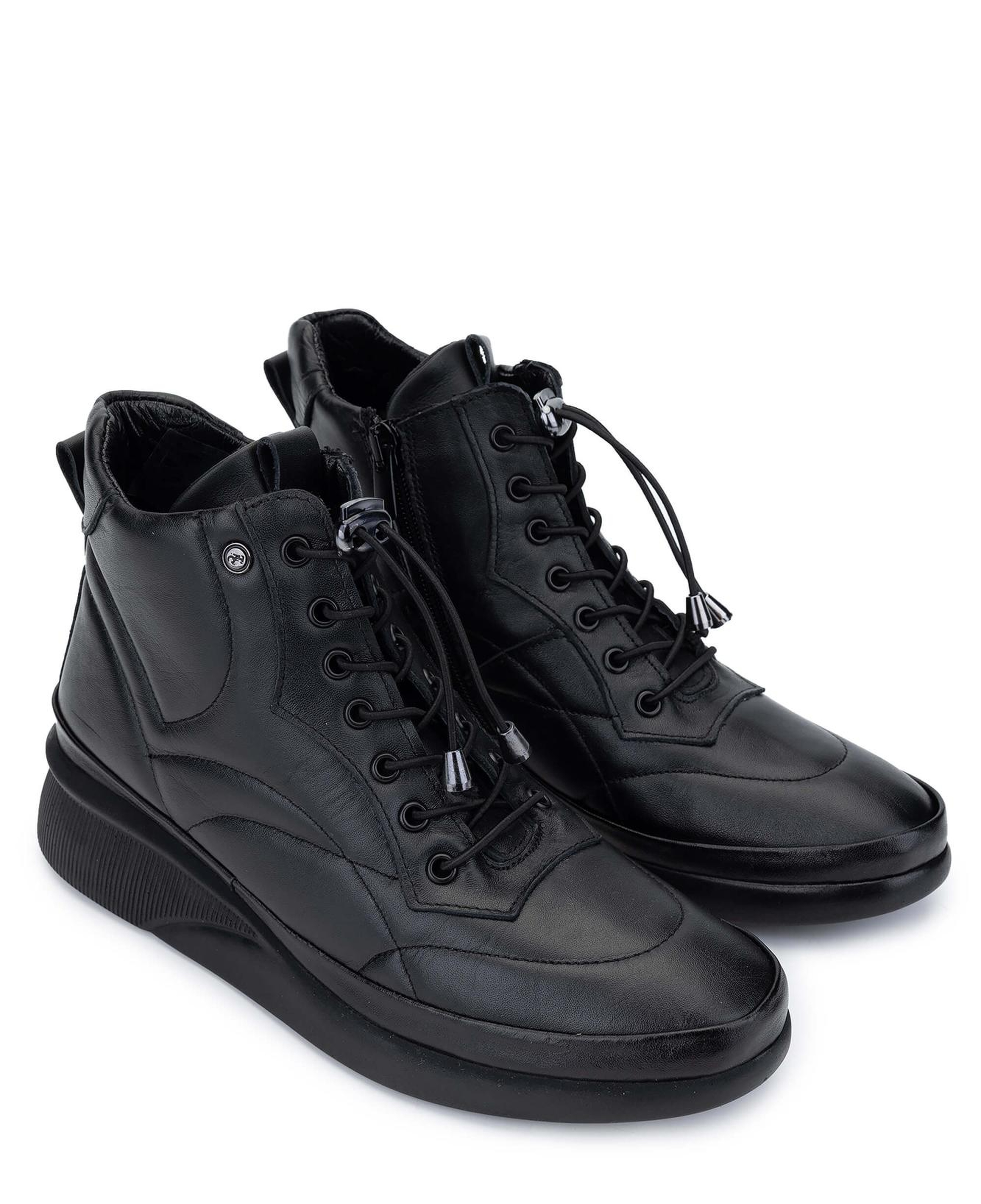 Tamer Tanca Kadın Hakiki Deri Siyah Deri Casual Bot