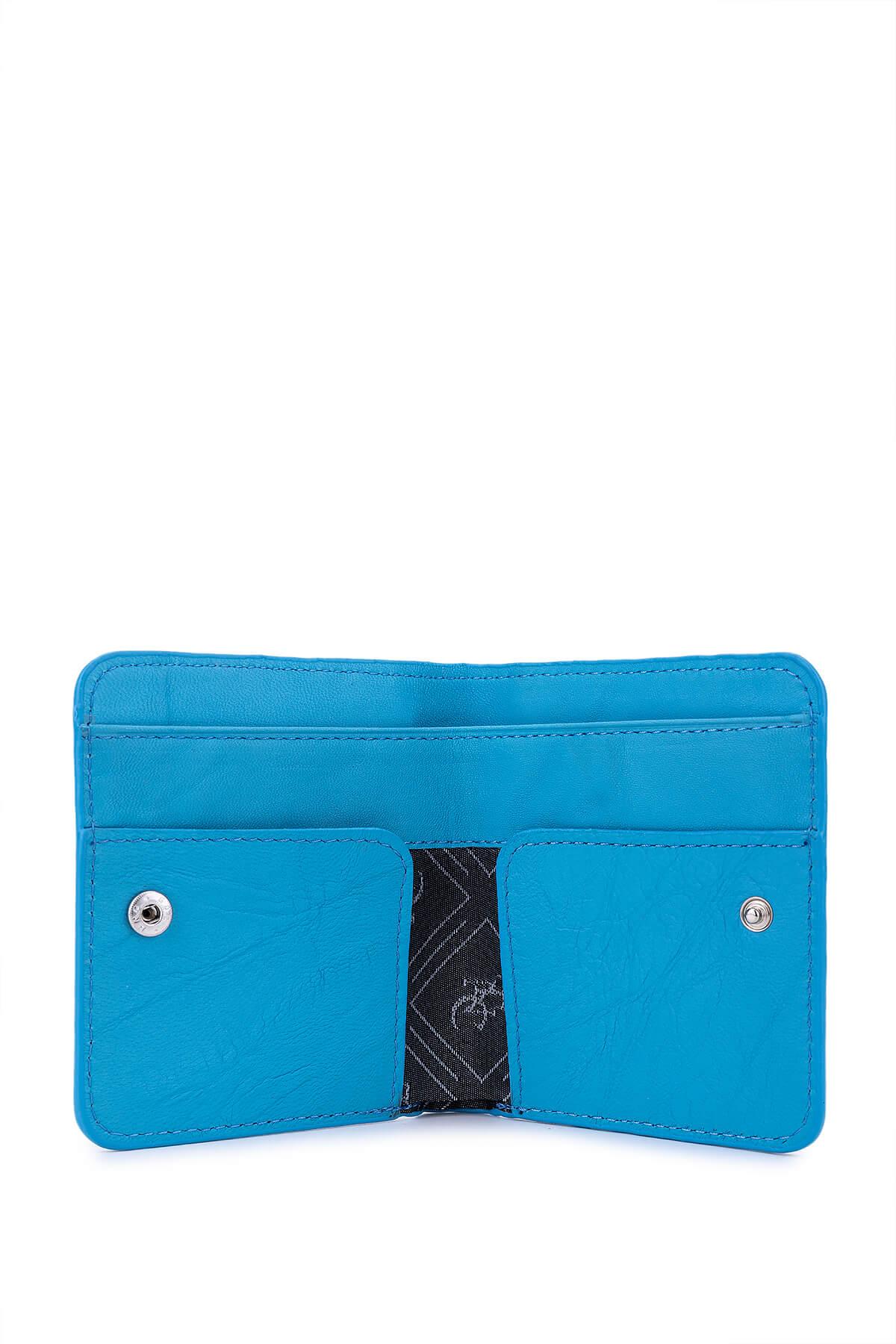 Tamer Tanca Unisex Hakiki Deri Mavi Kartlık