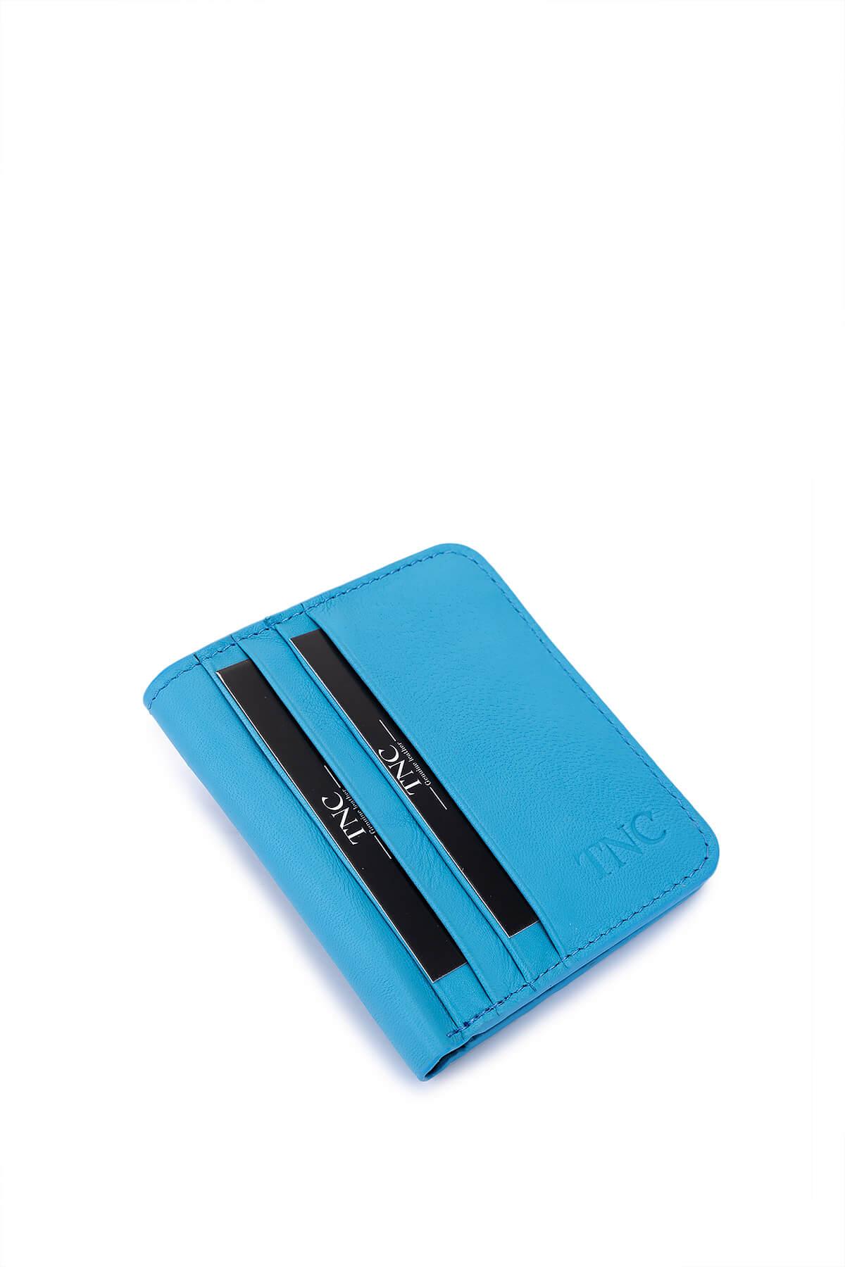 Tamer Tanca Unisex Hakiki Deri Mavi Kartlık