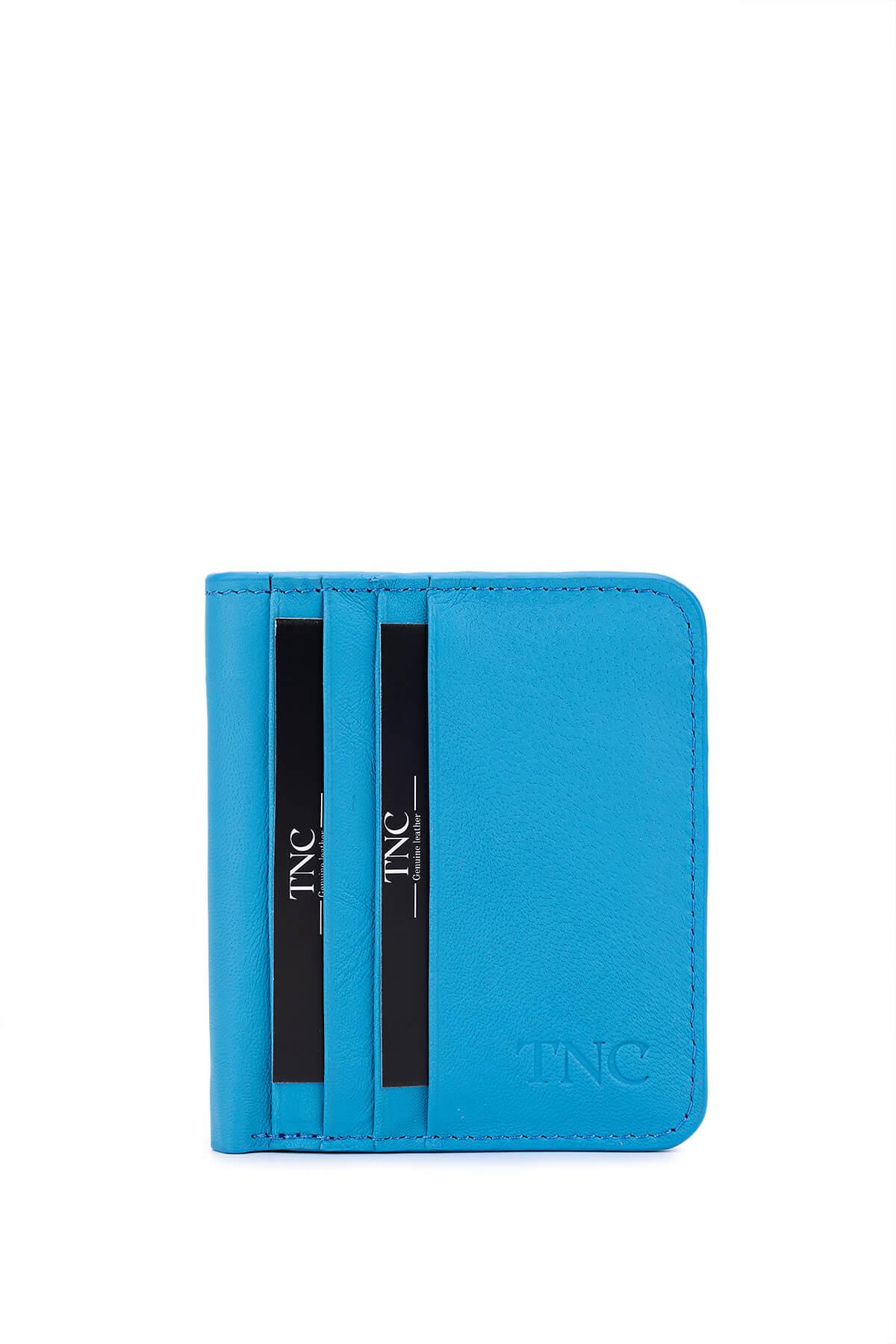 Tamer Tanca Unisex Hakiki Deri Mavi Kartlık