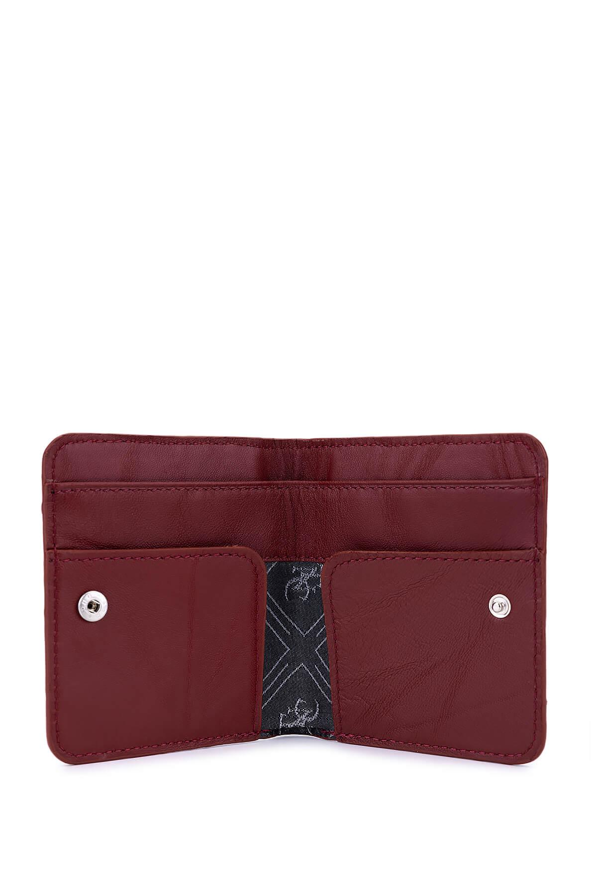 Tamer Tanca Unisex Hakiki Deri Bordo Kartlık