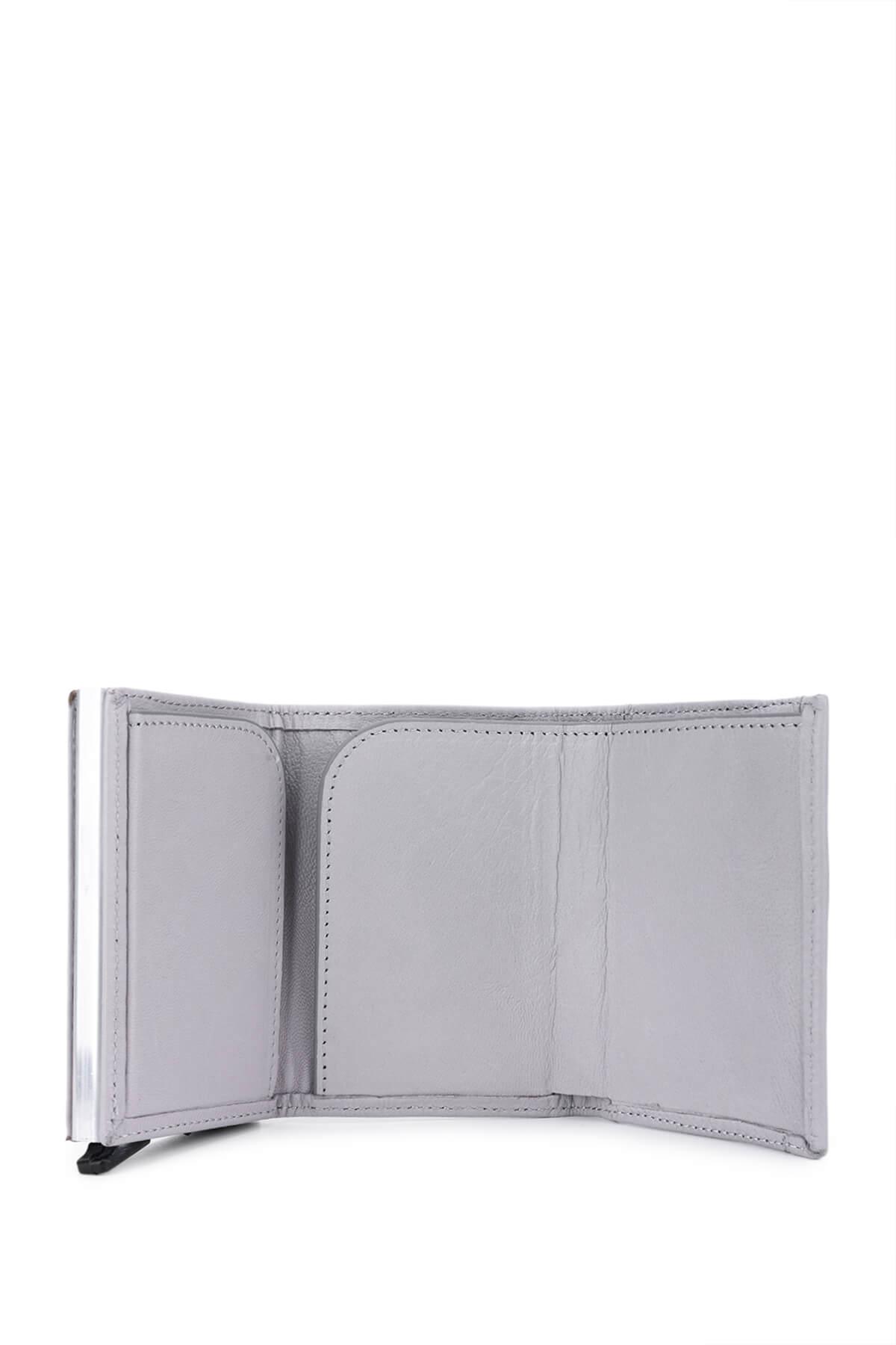 Tamer Tanca Erkek Hakiki Deri Gri Kartlık