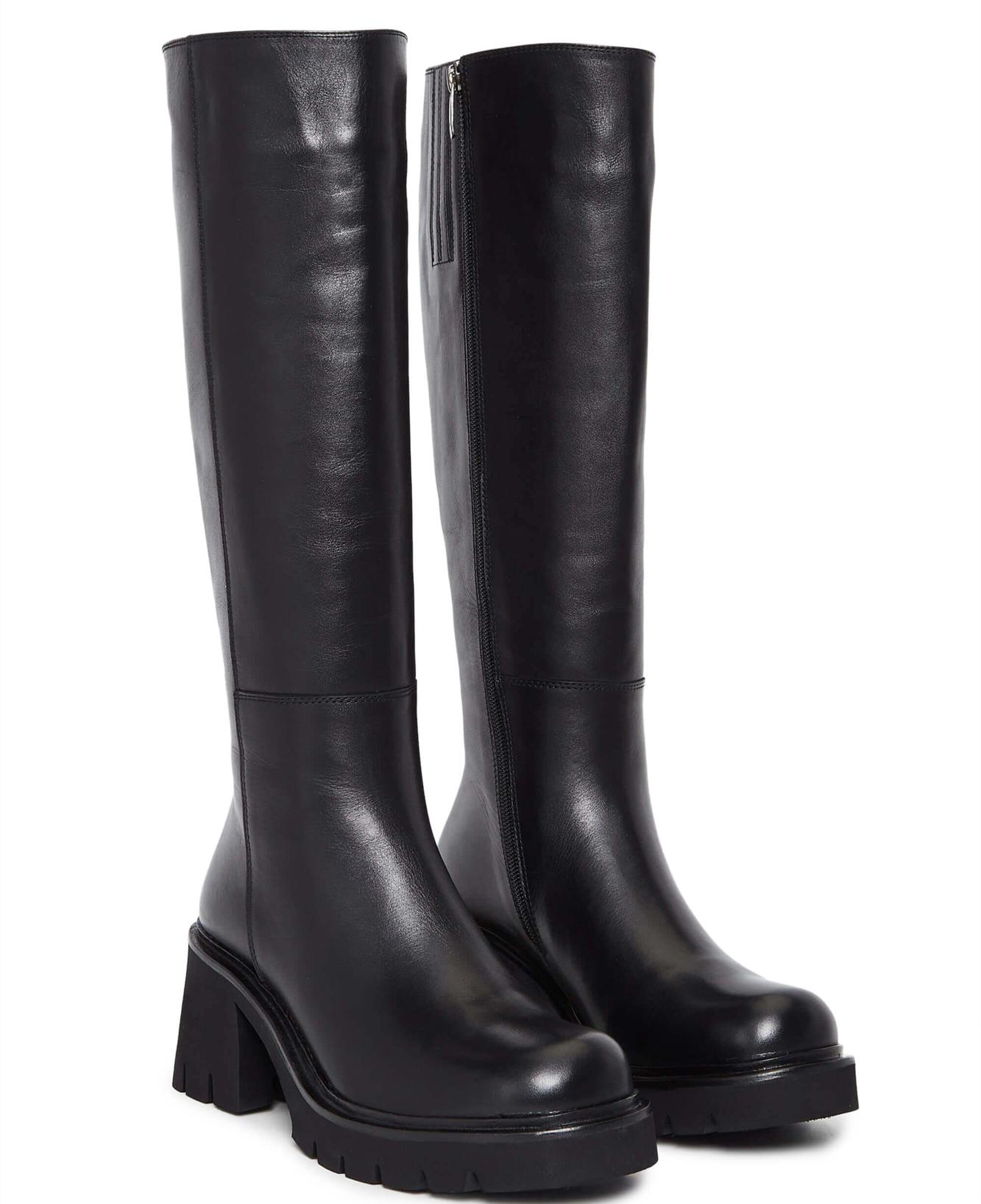 Tamer Tanca Kadın Hakiki Deri Siyah Deri Casual Çizme