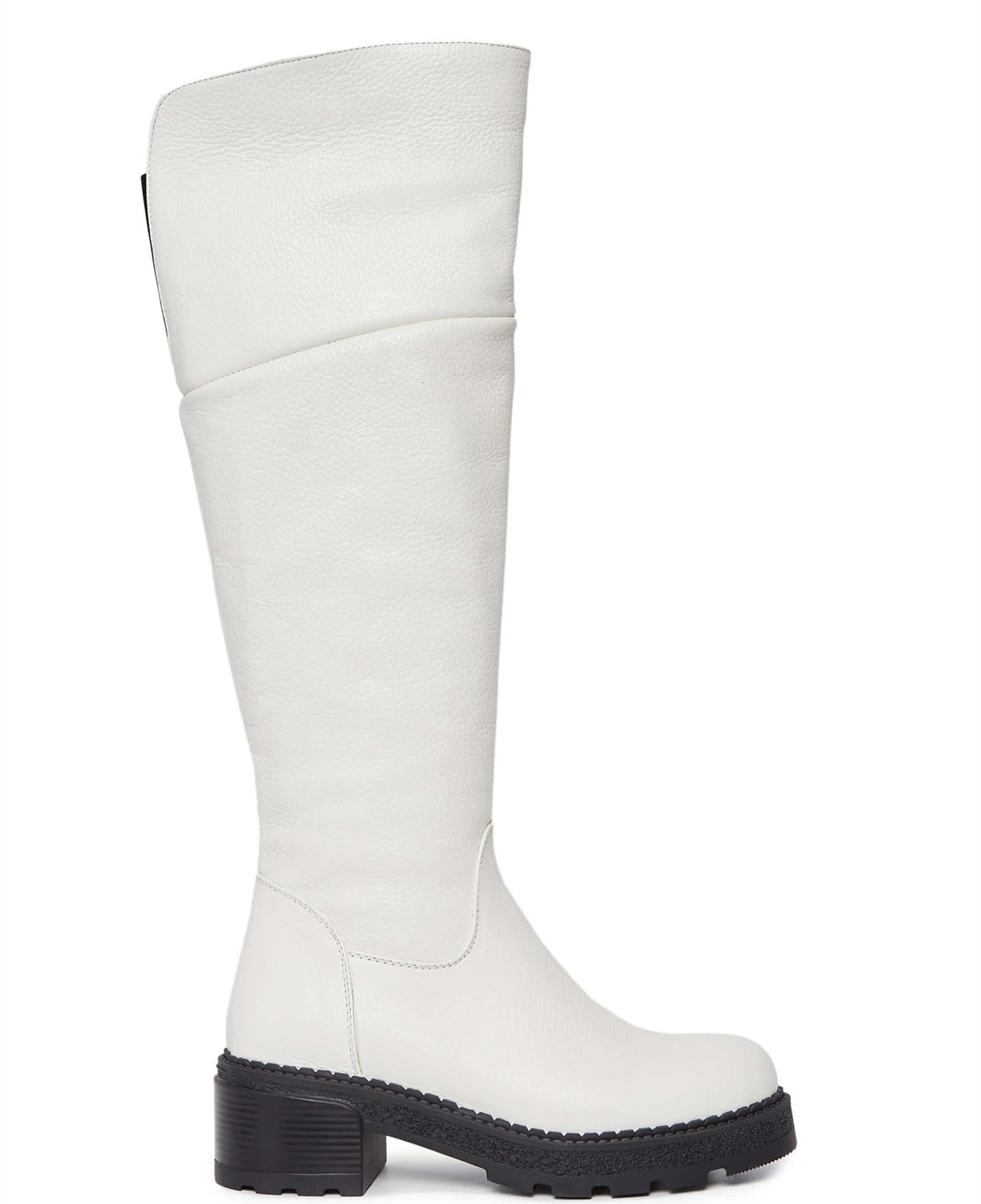 Tamer Tanca Kadın Hakiki Deri Kırık Beyaz Casual Çizme