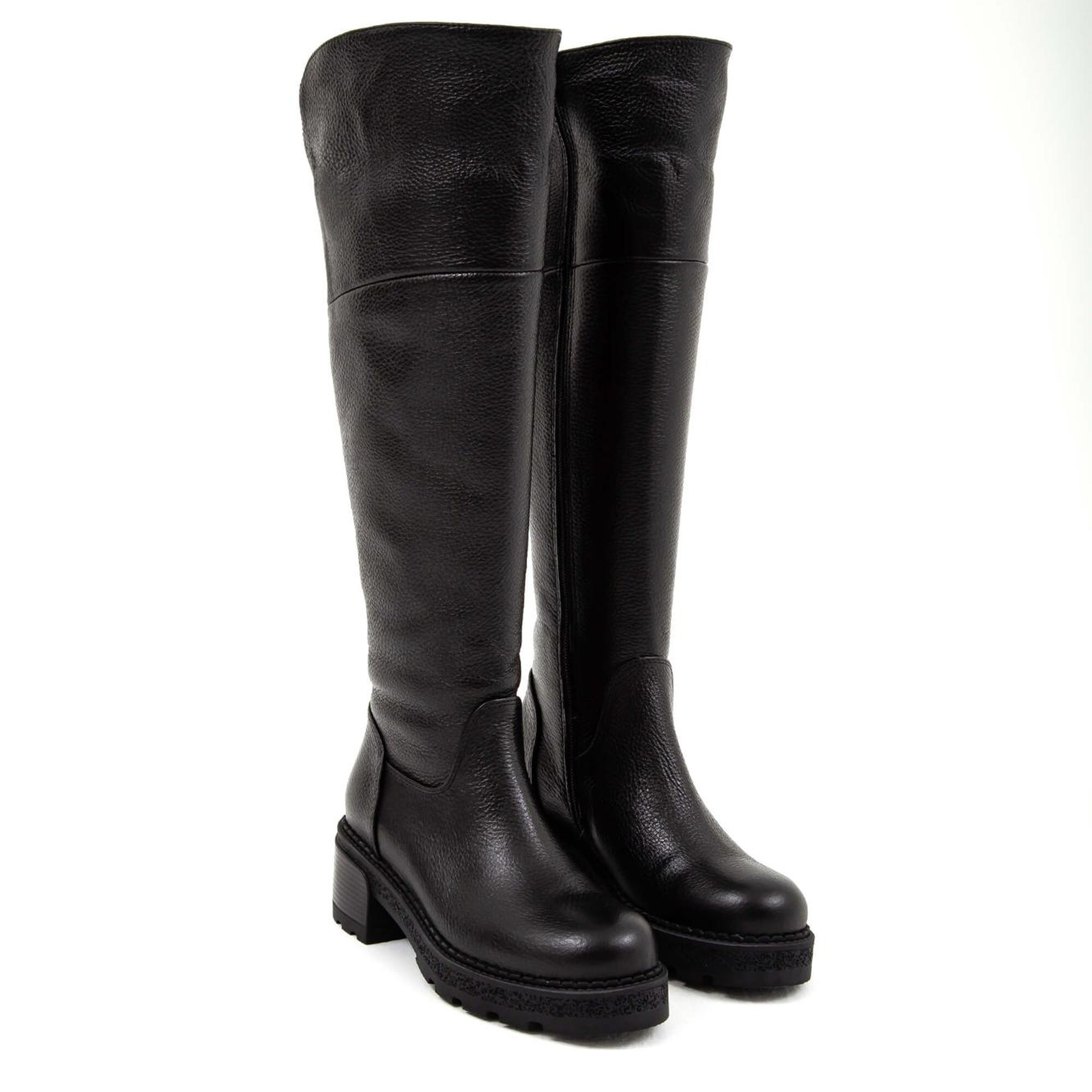 Tamer Tanca Kadın Hakiki Deri Siyah Floter Casual Çizme