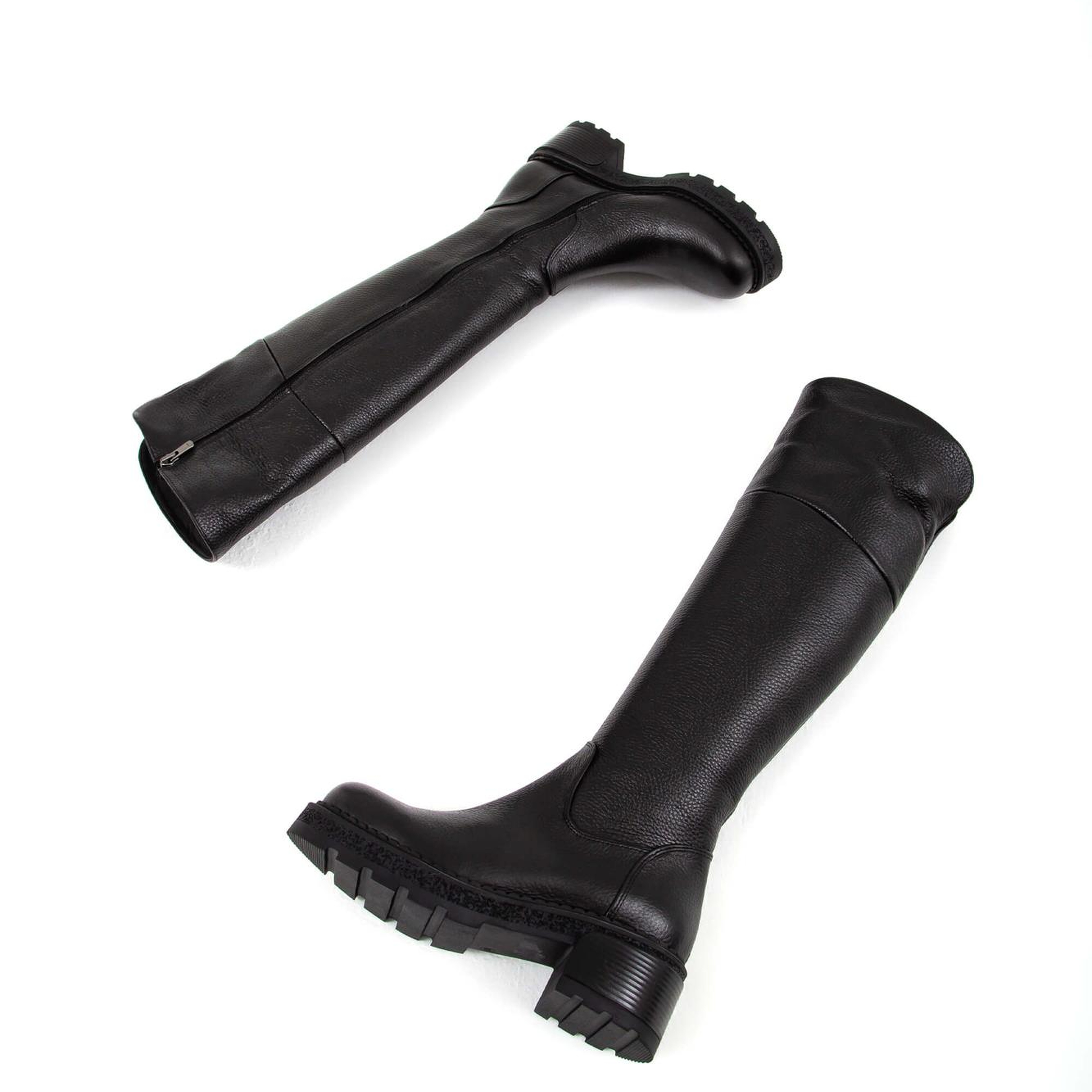 Tamer Tanca Kadın Hakiki Deri Siyah Floter Casual Çizme