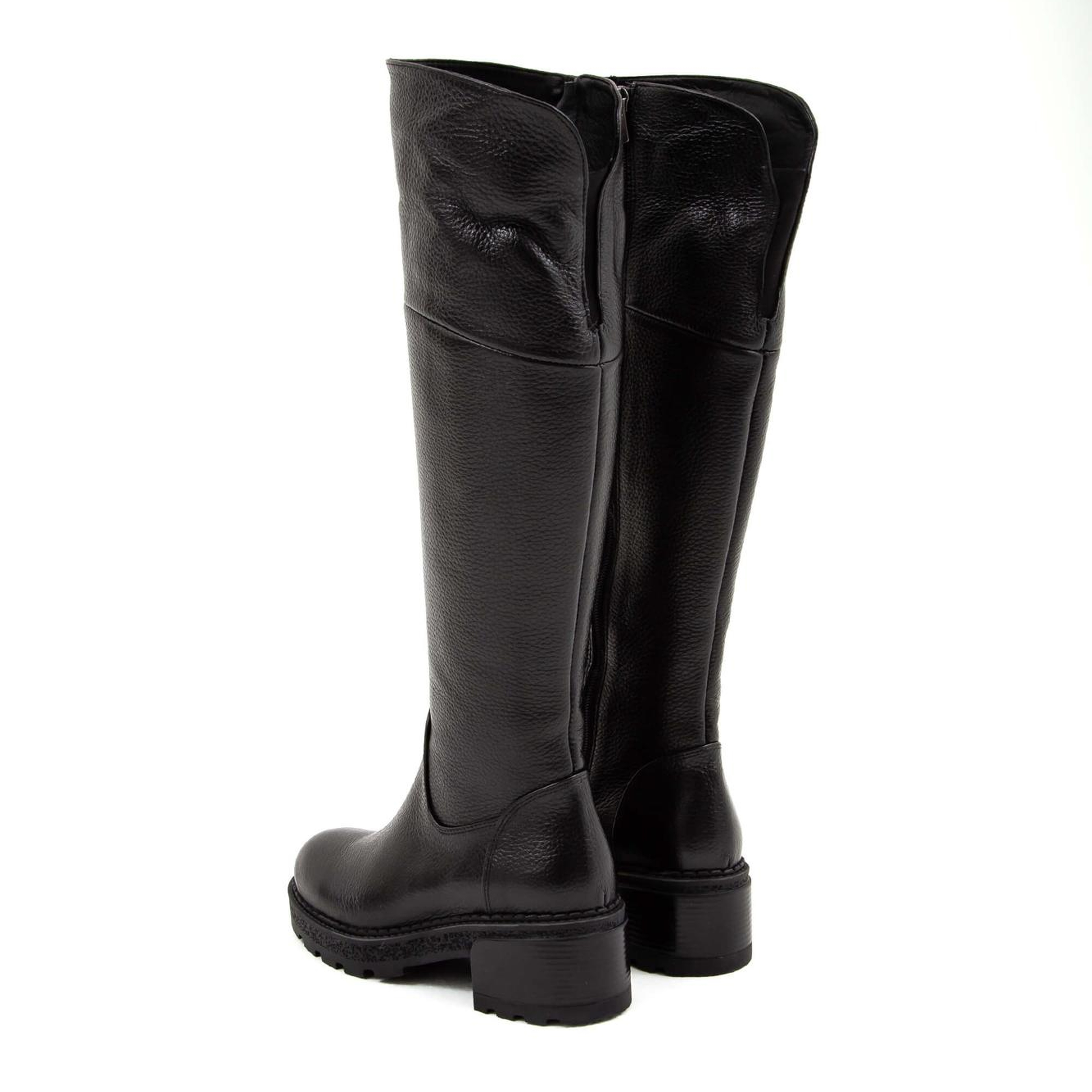 Tamer Tanca Kadın Hakiki Deri Siyah Floter Casual Çizme