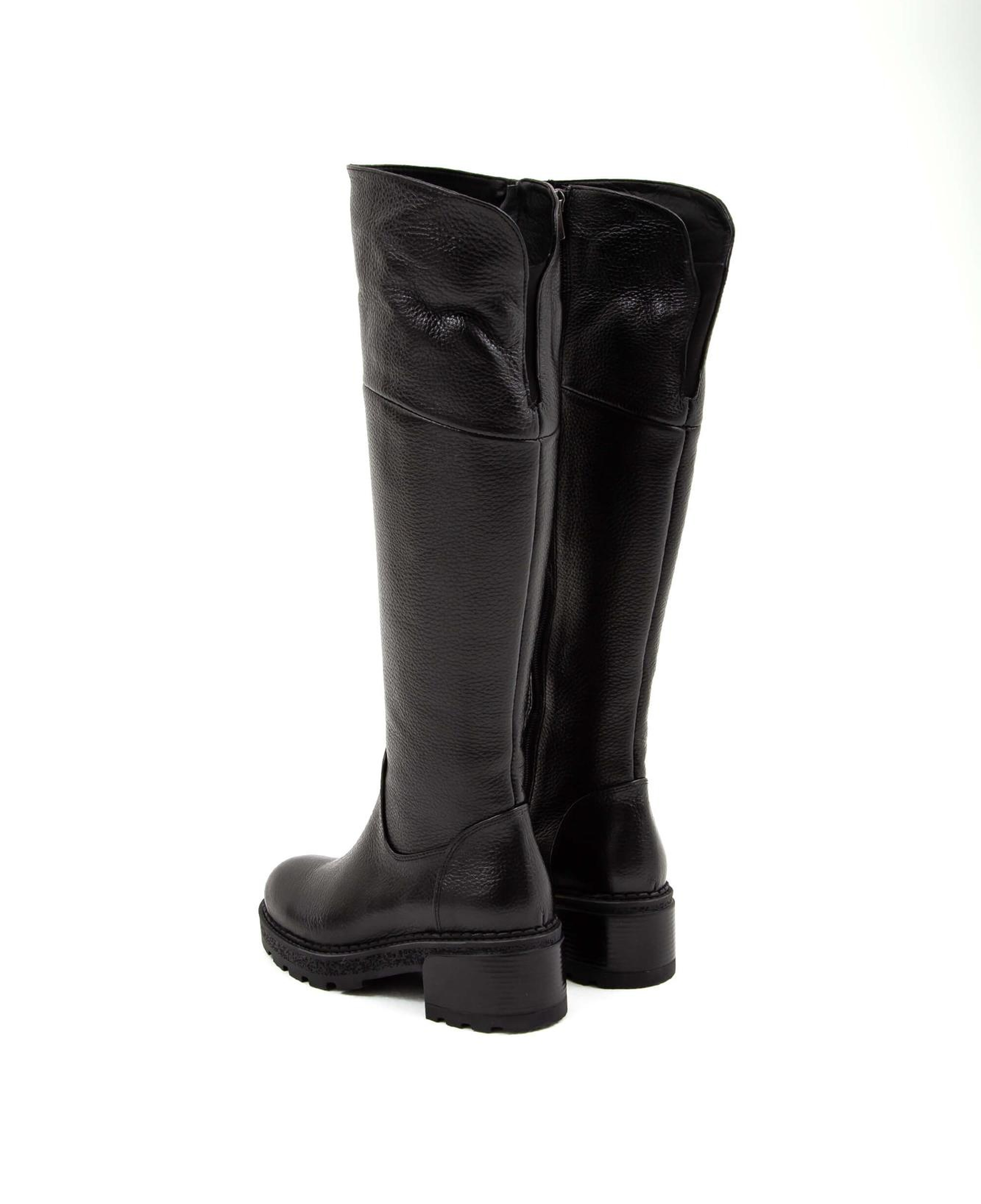 Tamer Tanca Kadın Hakiki Deri Siyah Floter Casual Çizme