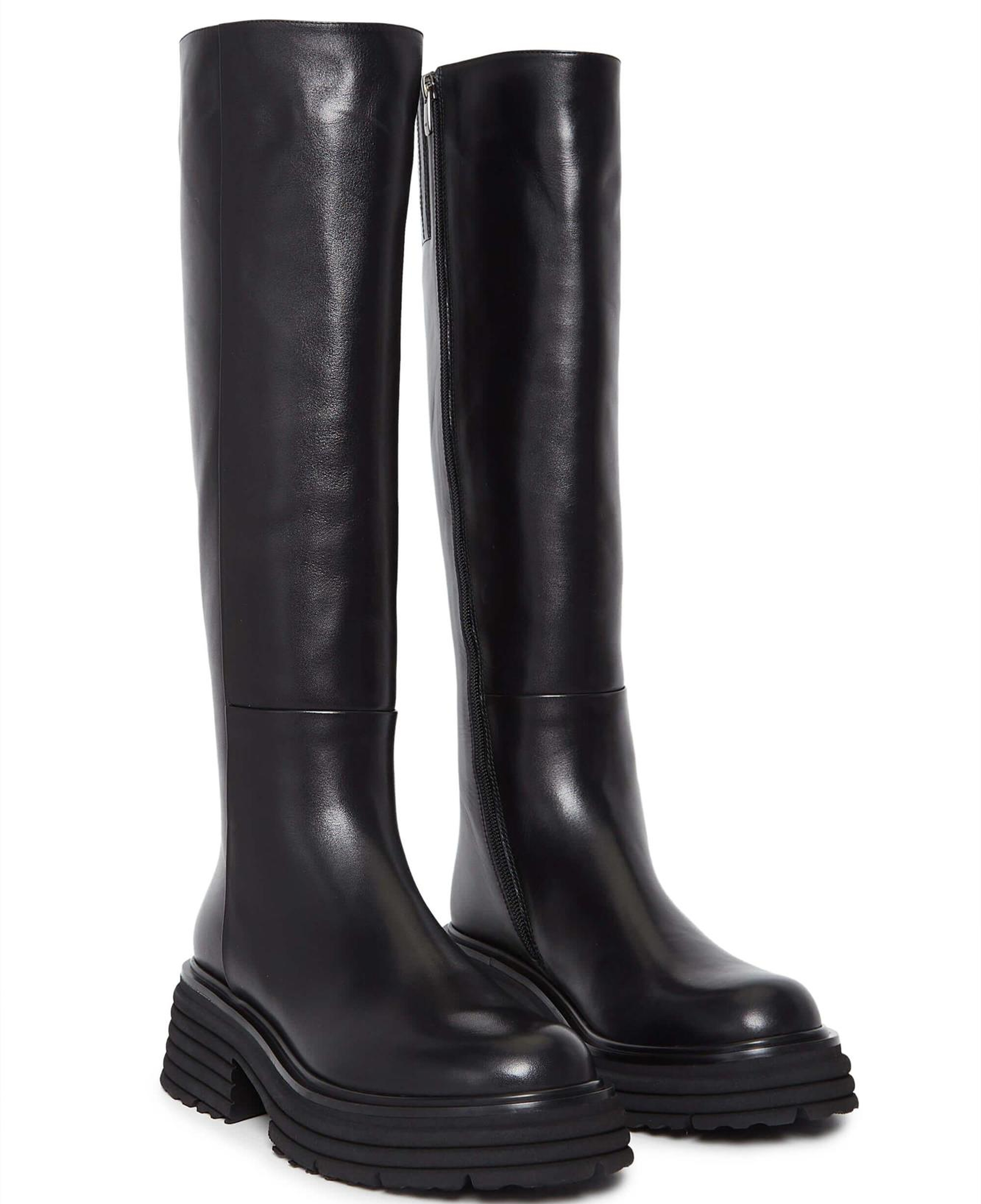 Tamer Tanca Kadın Hakiki Deri Siyah Deri Casual Çizme