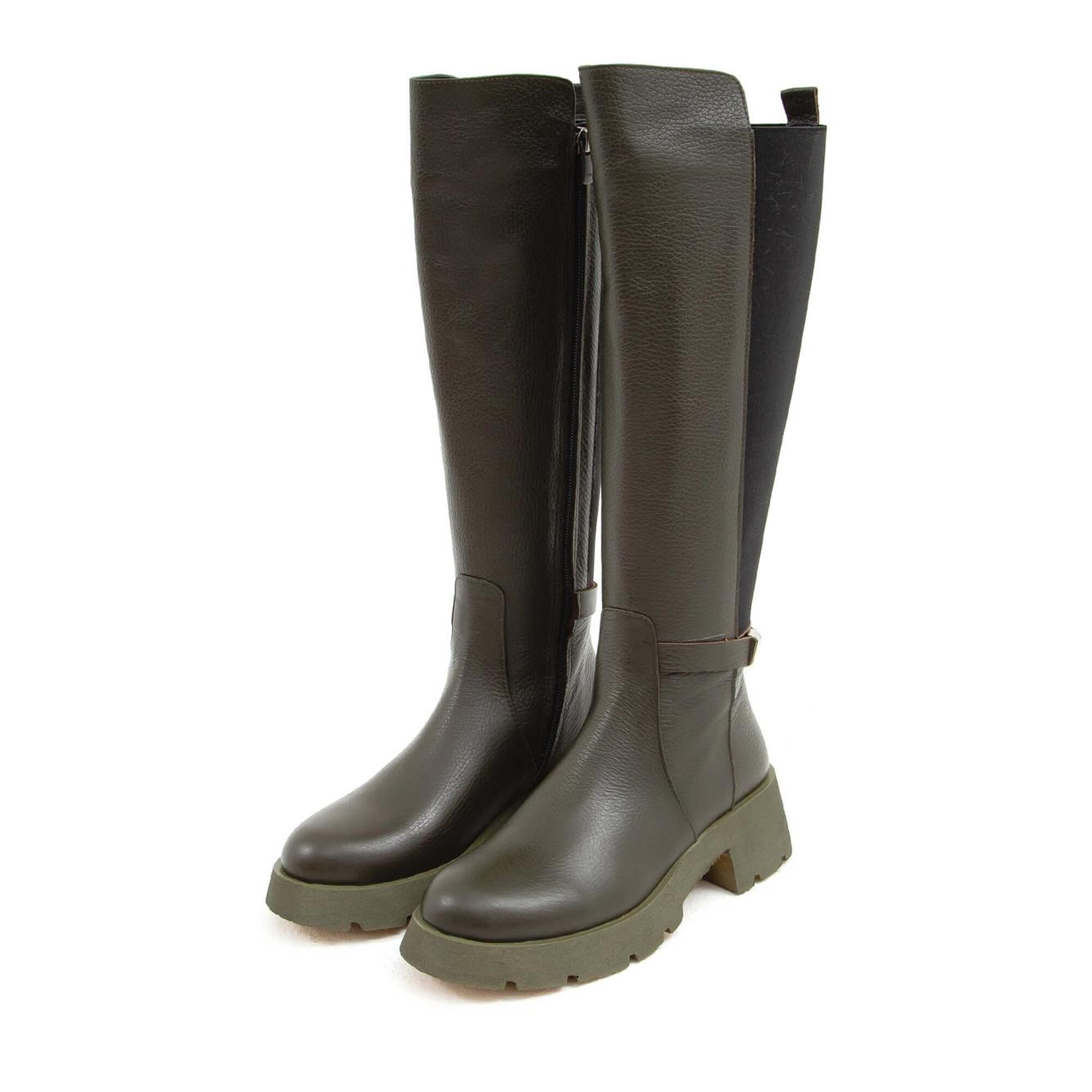 Tamer Tanca Kadın Hakiki Deri Yeşil Casual Çizme