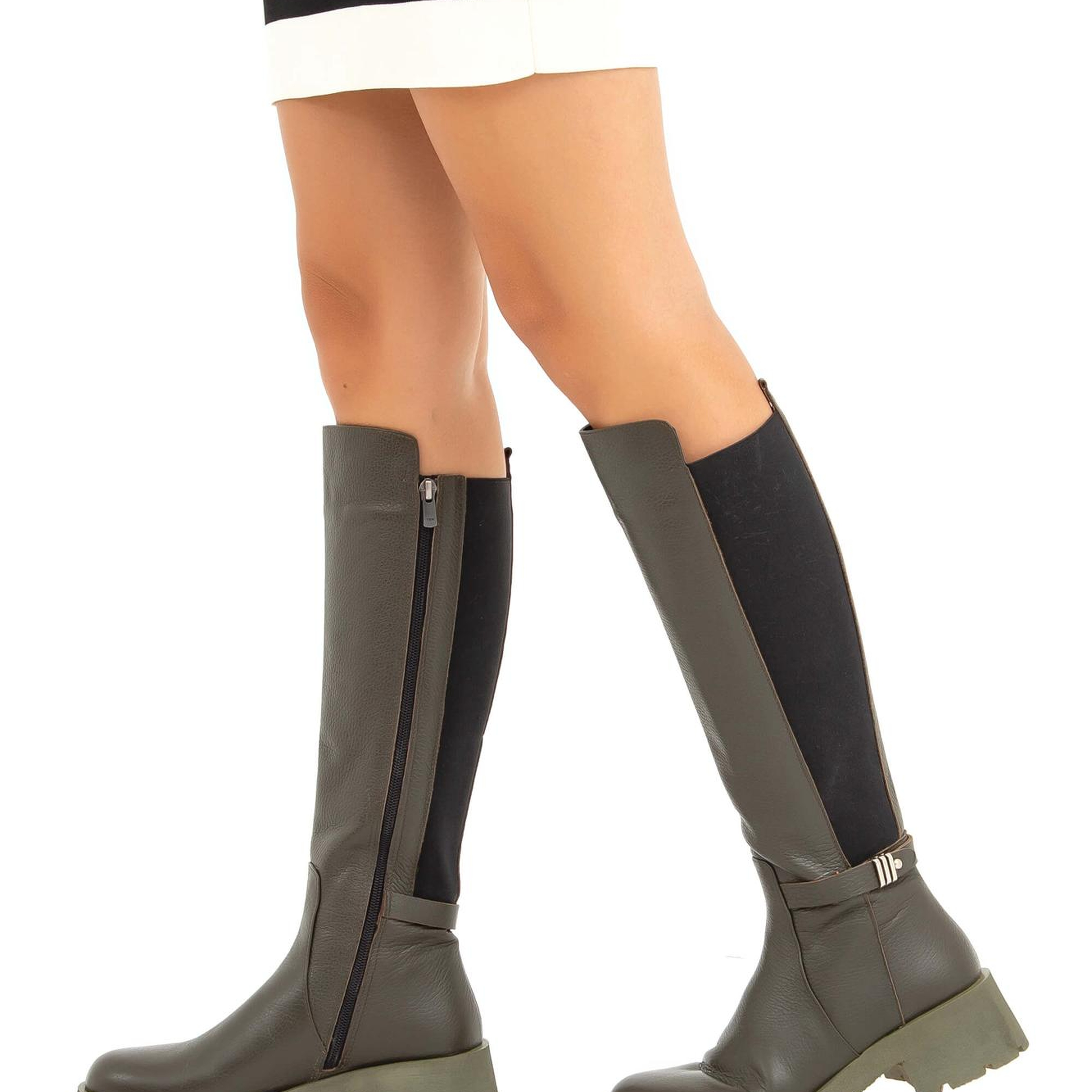 Tamer Tanca Kadın Hakiki Deri Yeşil Casual Çizme