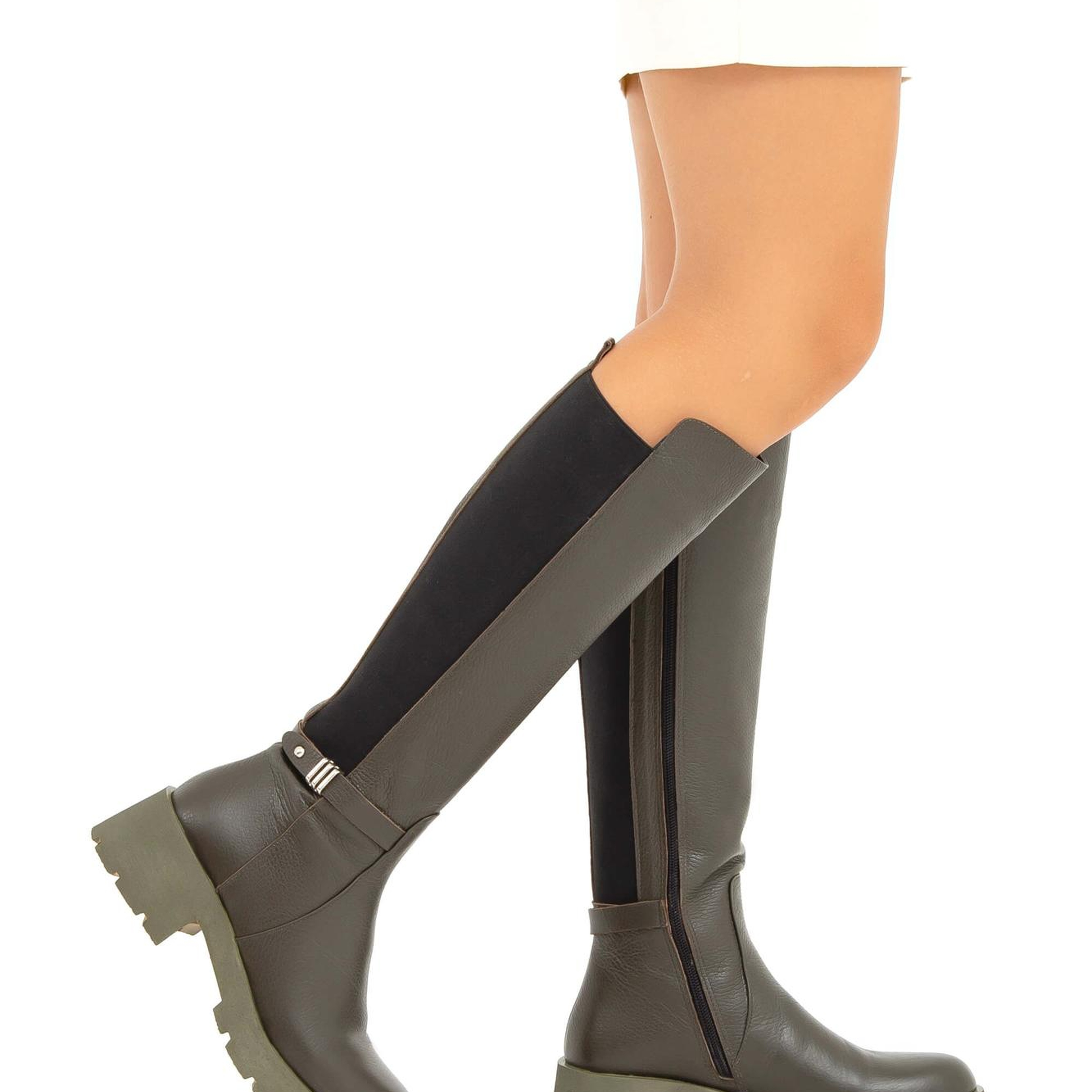 Tamer Tanca Kadın Hakiki Deri Yeşil Casual Çizme