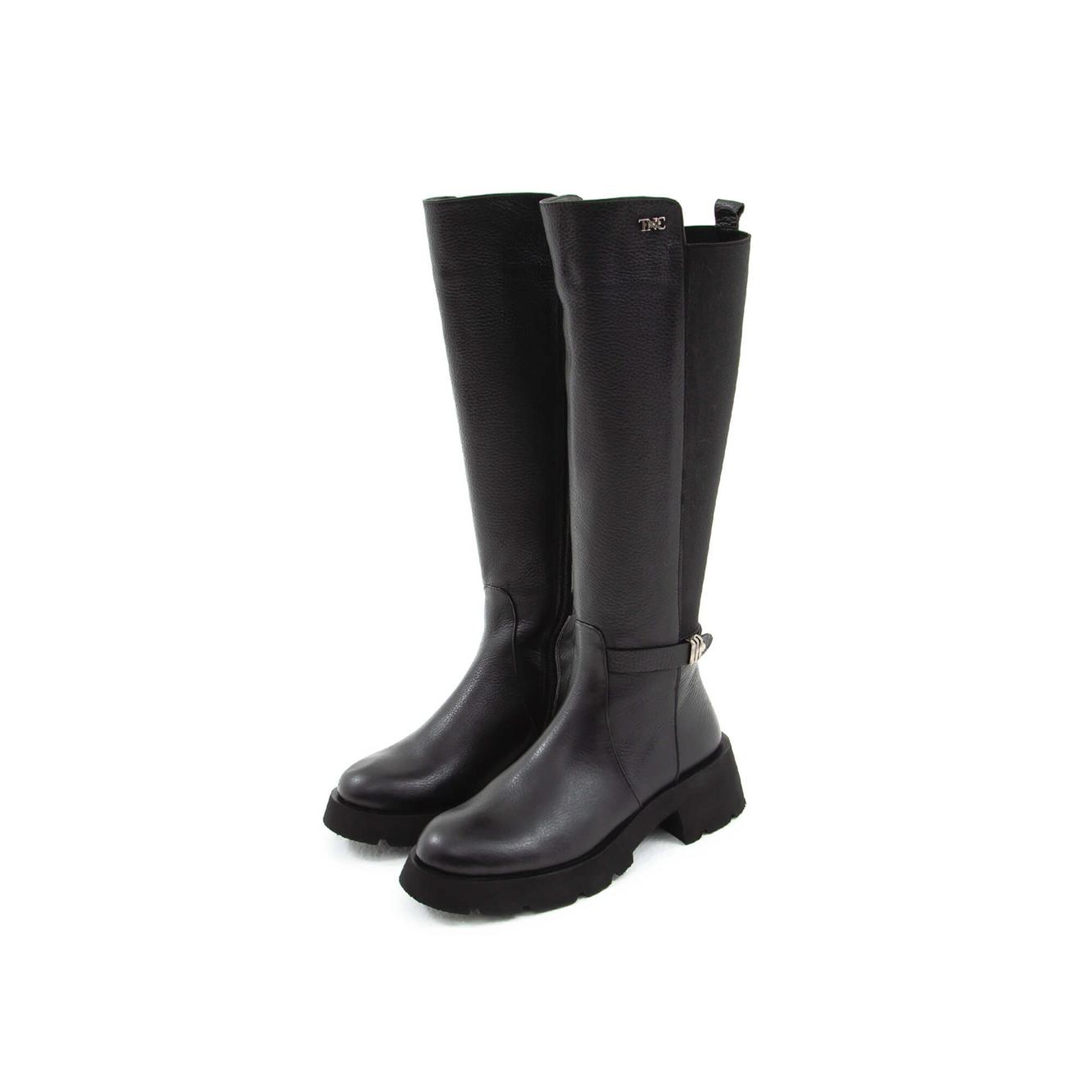 Tamer Tanca Kadın Hakiki Deri Siyah Floter Casual Çizme