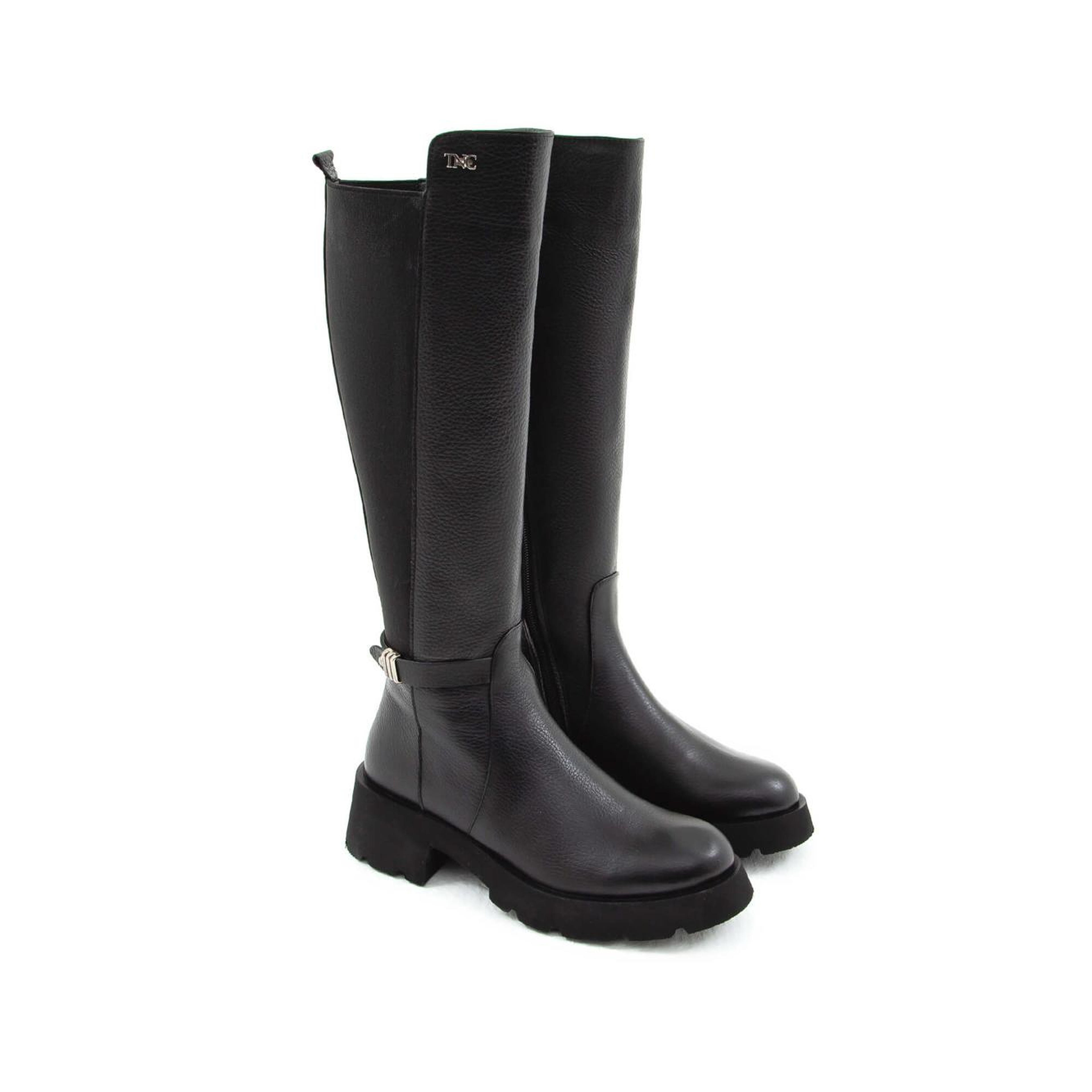 Tamer Tanca Kadın Hakiki Deri Siyah Floter Casual Çizme