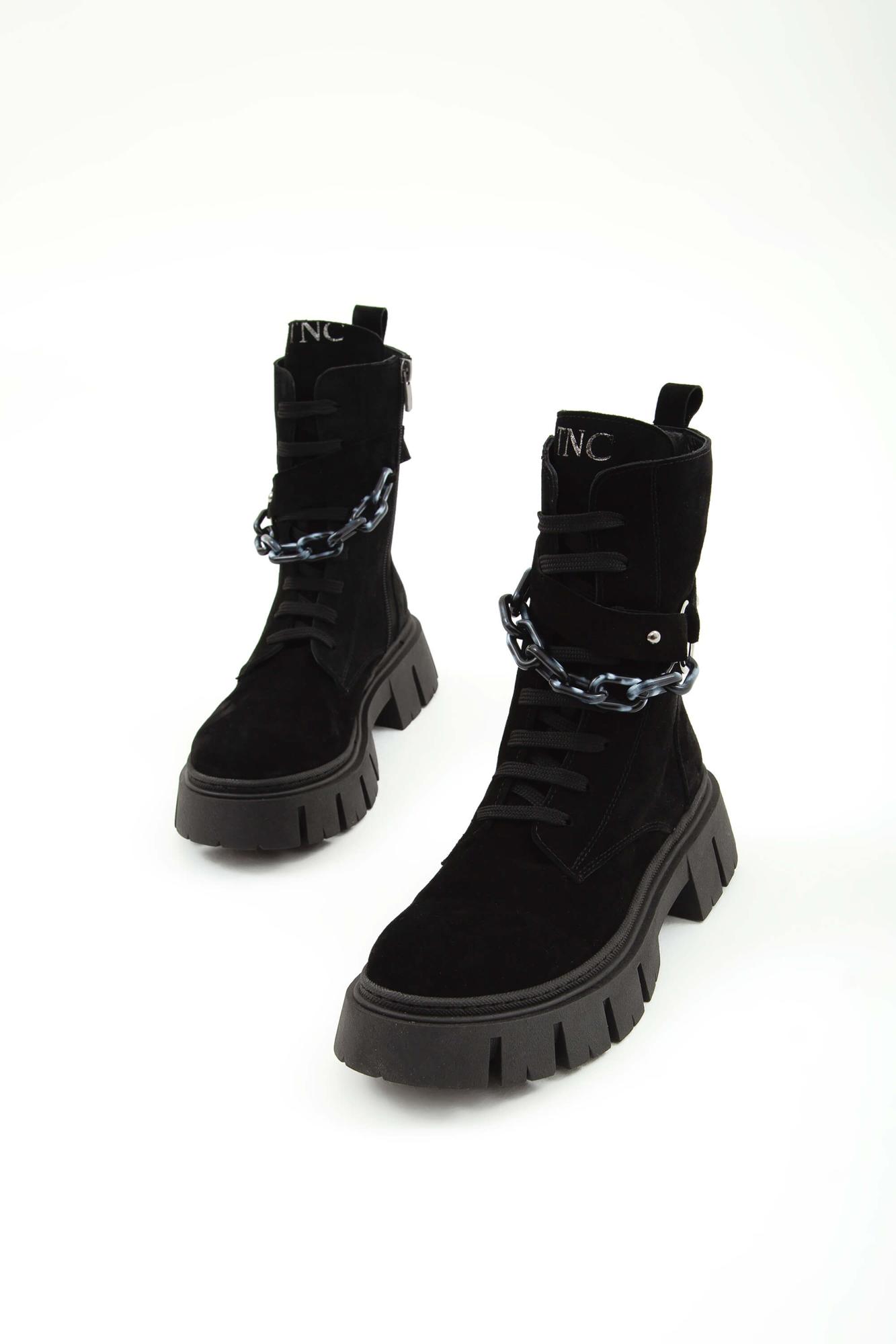 Tamer Tanca Kadın Hakiki Deri Siyah Casual Bot