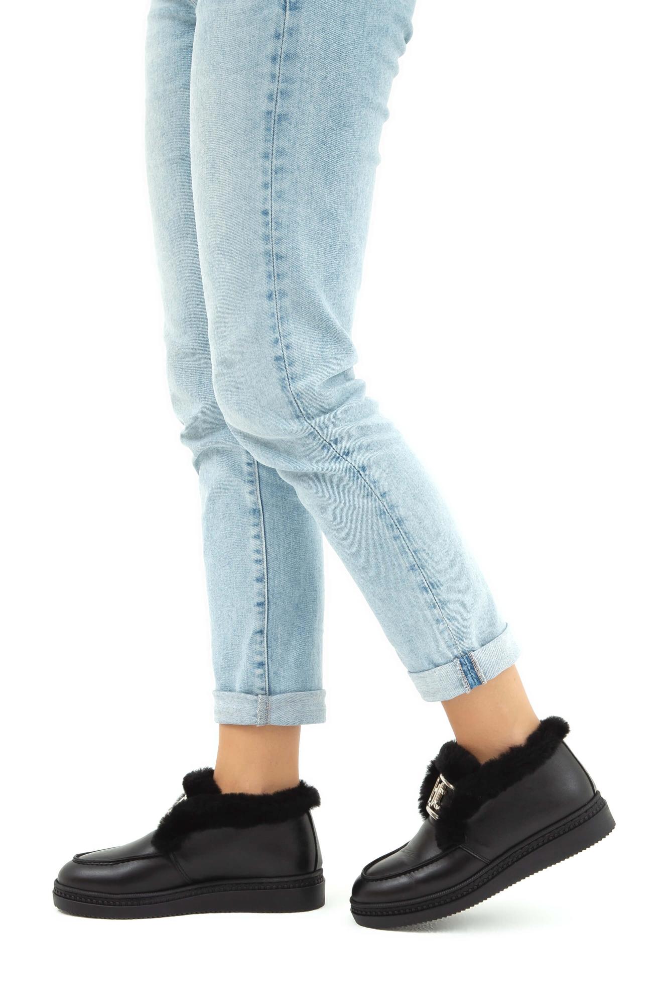 Tamer Tanca Kadın Hakiki Deri Siyah Casual Bot