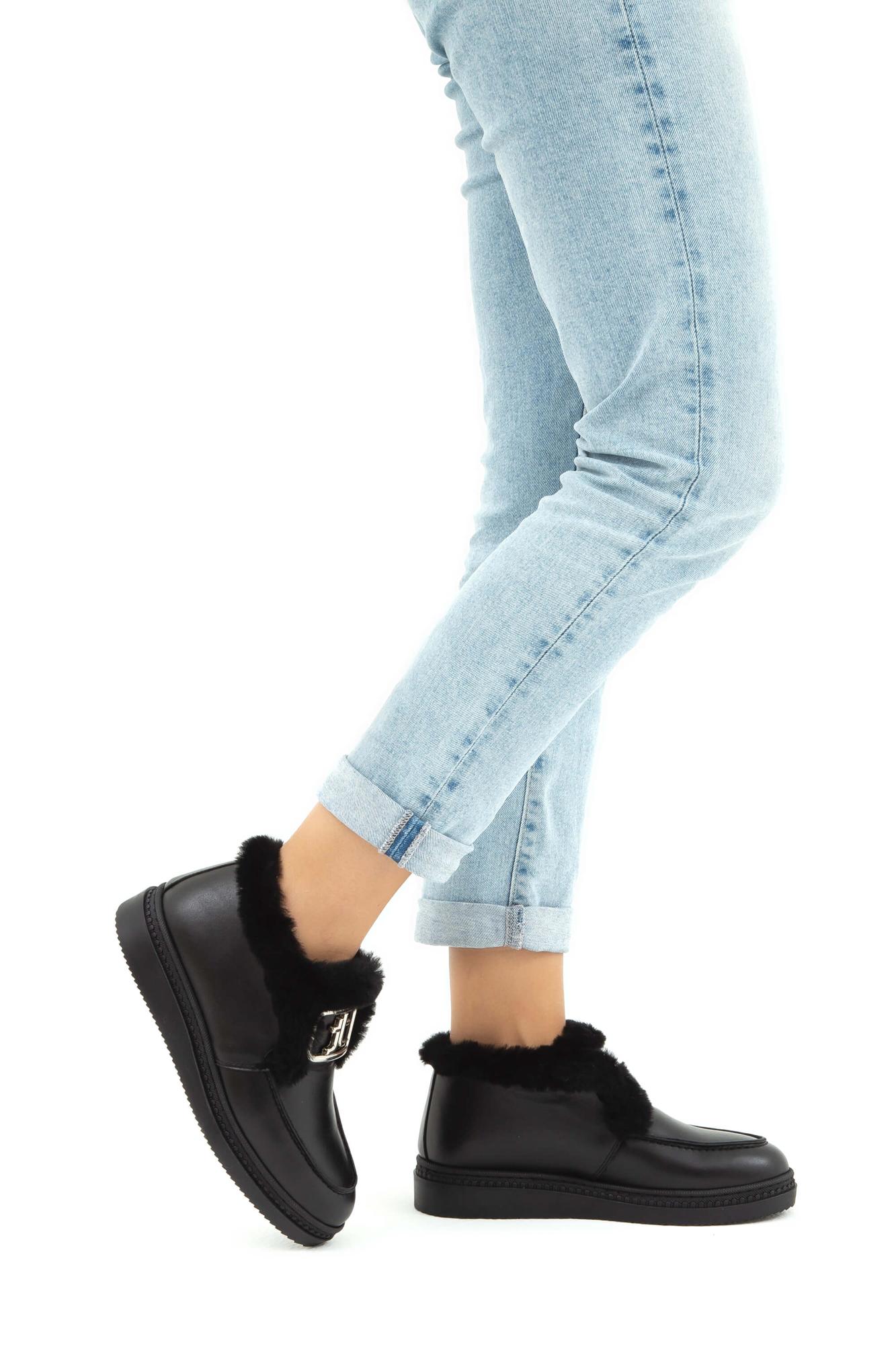 Tamer Tanca Kadın Hakiki Deri Siyah Casual Bot