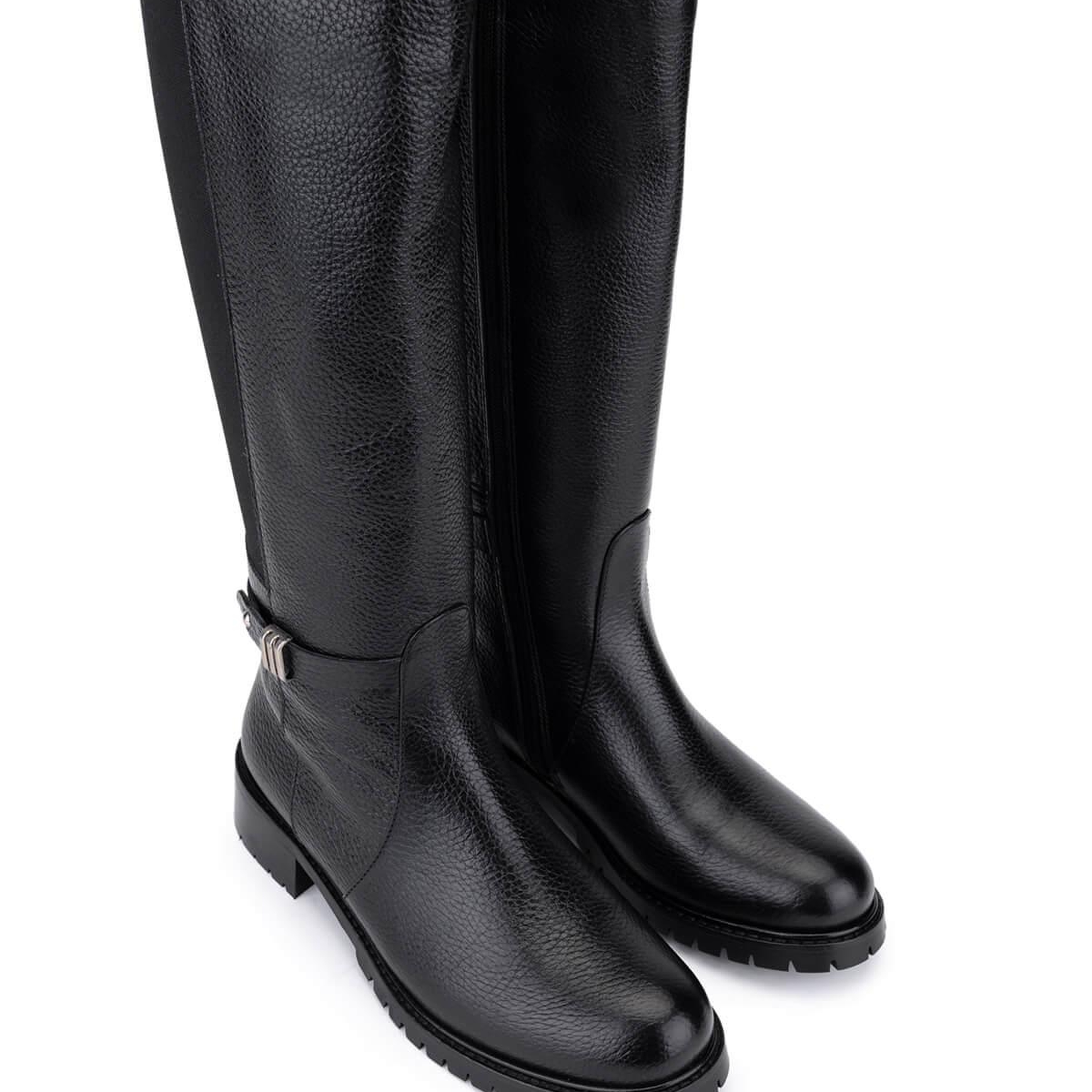 Tamer Tanca Kadın Hakiki Deri Siyah Floter Casual Çizme