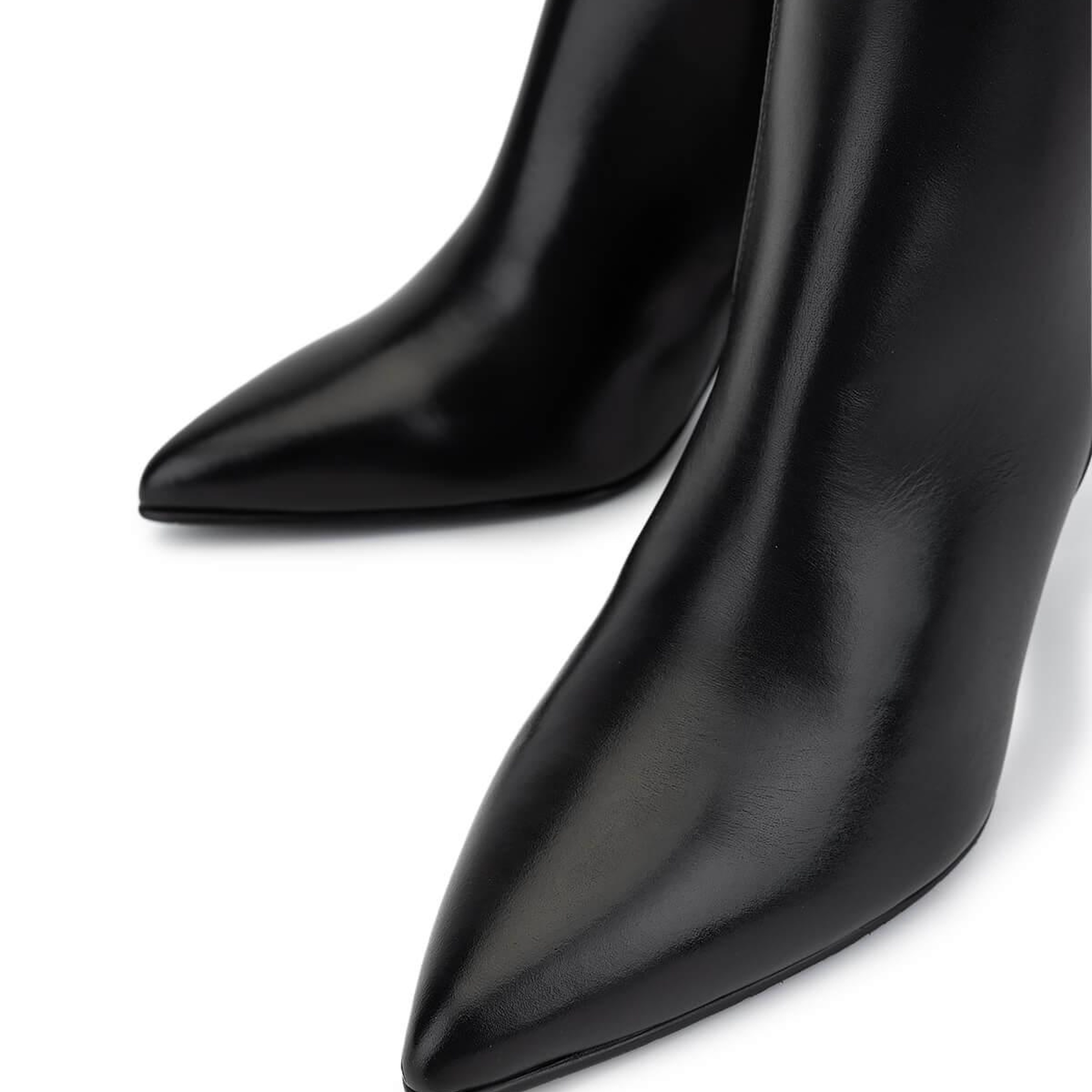 Tamer Tanca Kadın Hakiki Deri Siyah Deri Topuklu Çizme