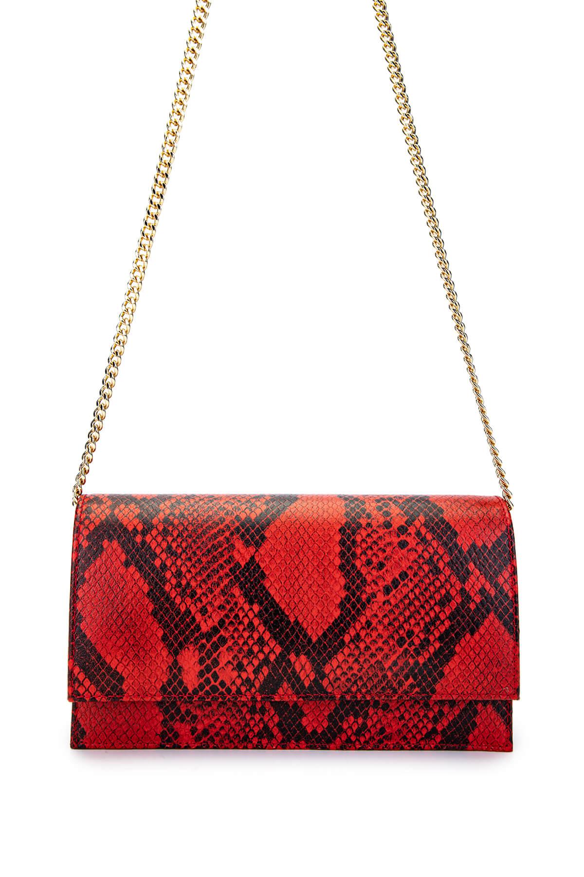 Tamer Tanca Kadın Hakiki Deri Kırmızı Omuz Çanta