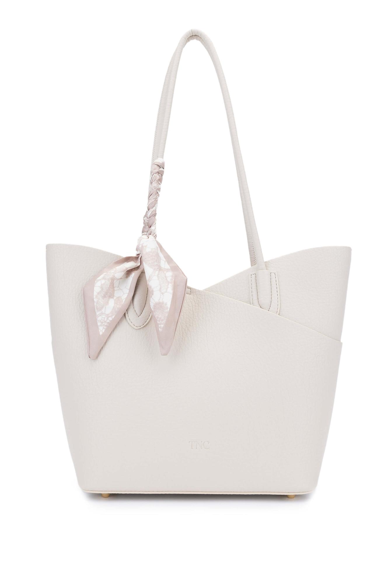 Tamer Tanca Kadın Suni Deri Bej Kol Çantası