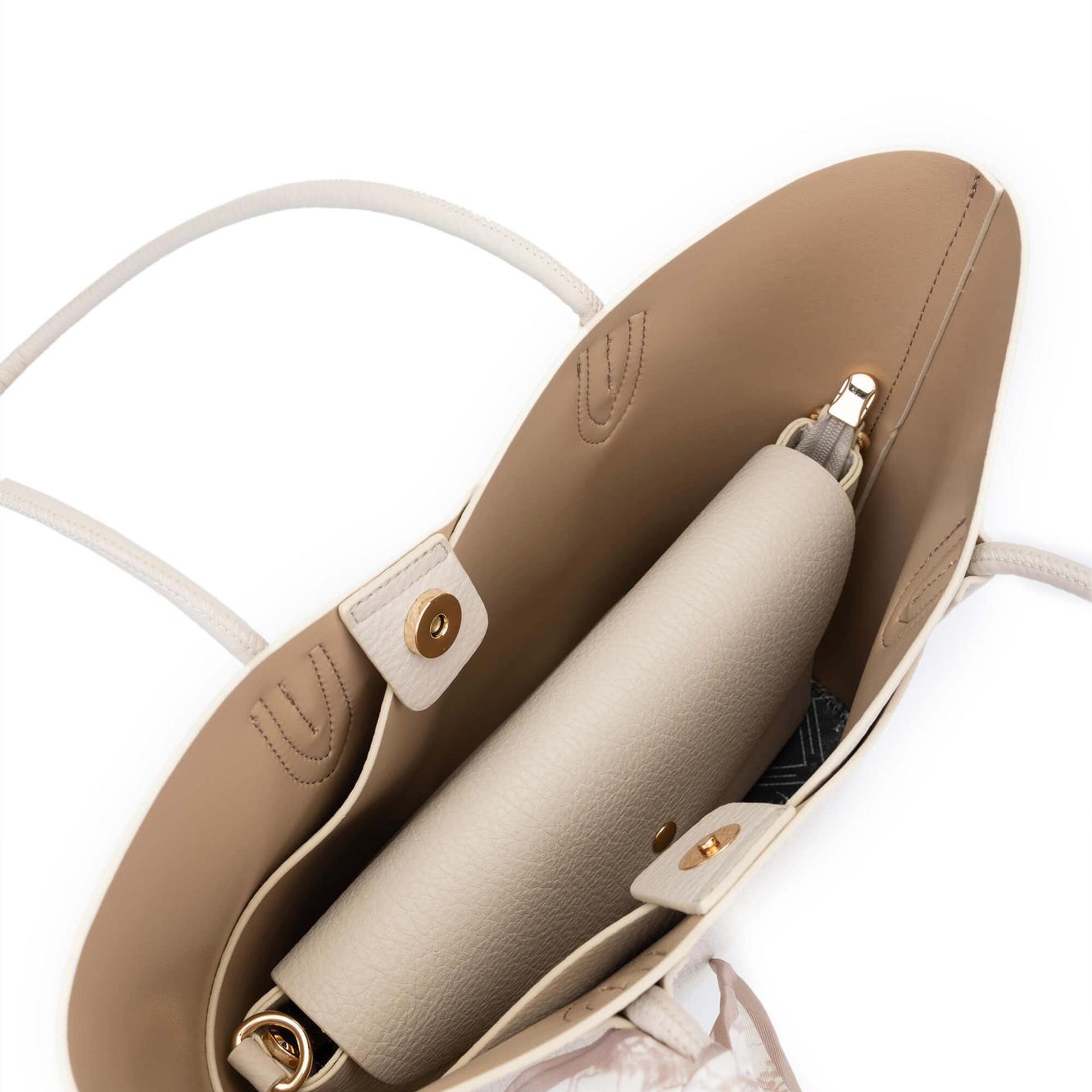 Tamer Tanca Kadın Suni Deri Bej Kol Çantası