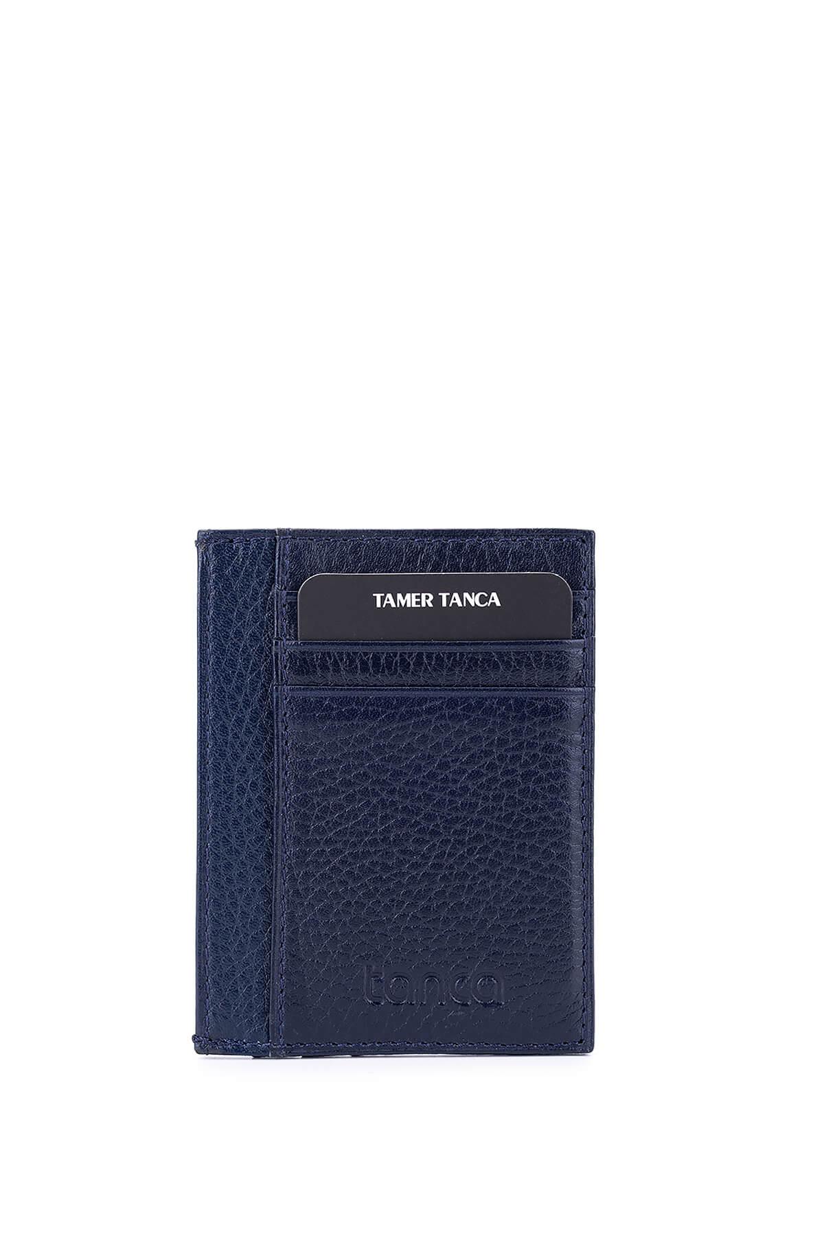Tamer Tanca Erkek Hakiki Deri Lacivert Cüzdan