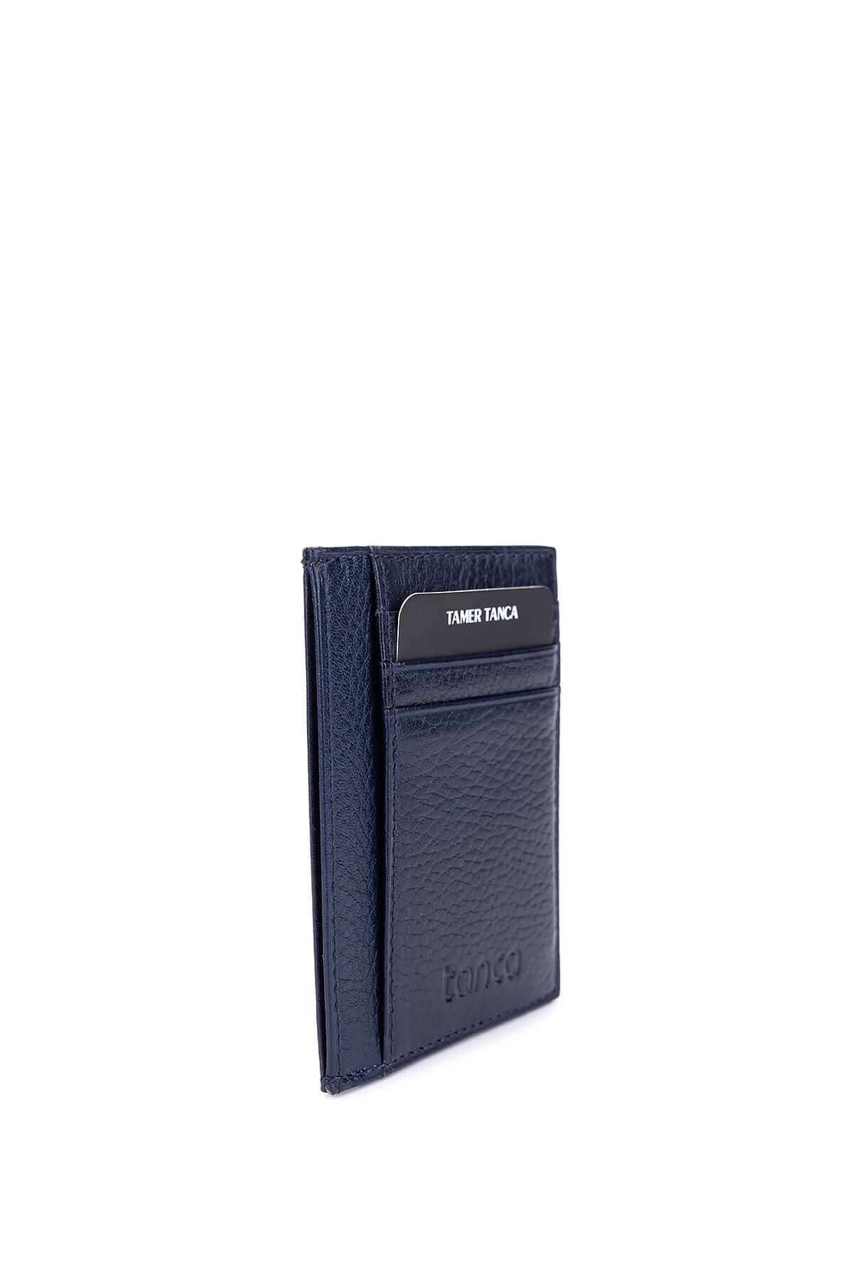 Tamer Tanca Erkek Hakiki Deri Lacivert Cüzdan