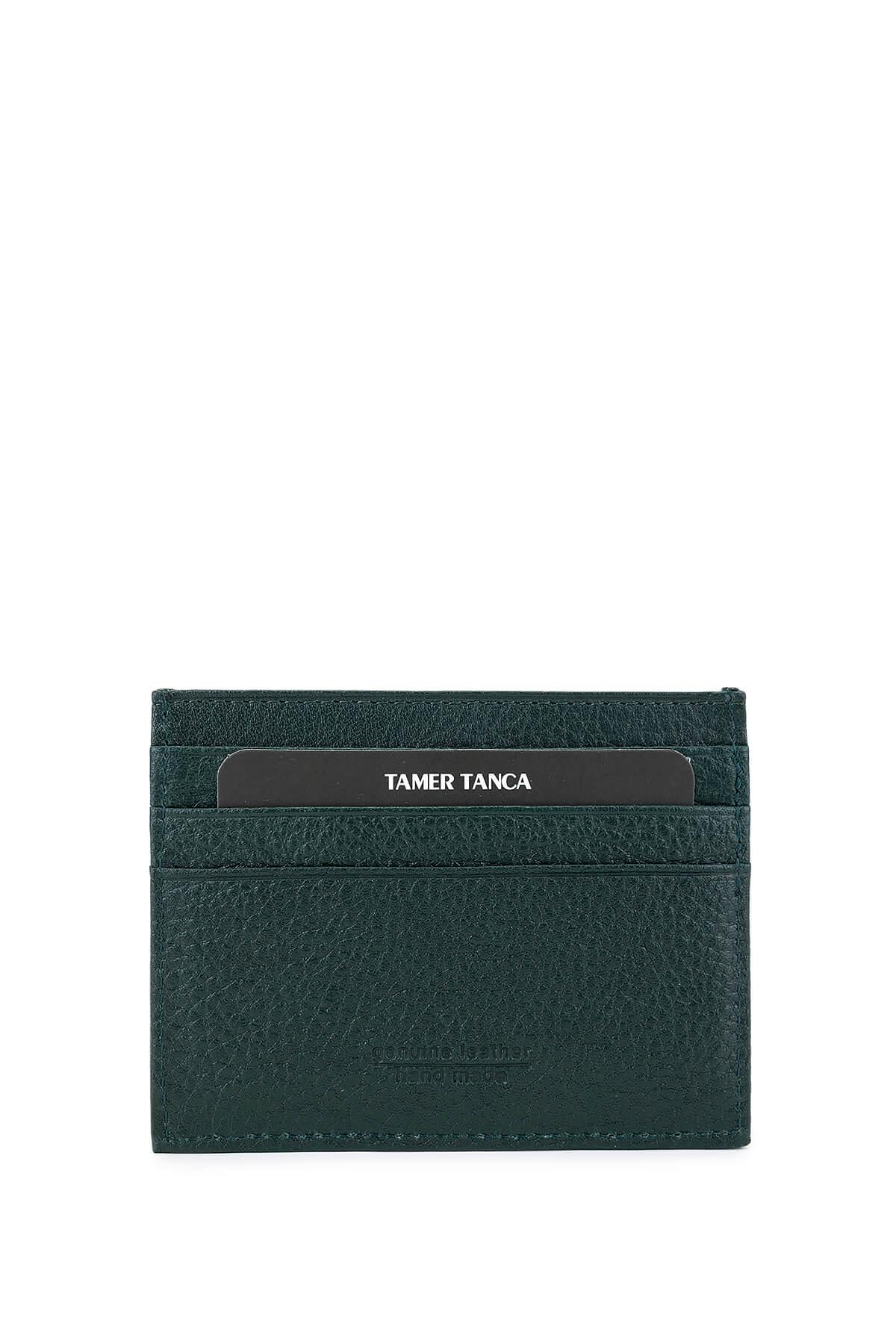 Tamer Tanca Erkek Hakiki Deri Yeşil Cüzdan