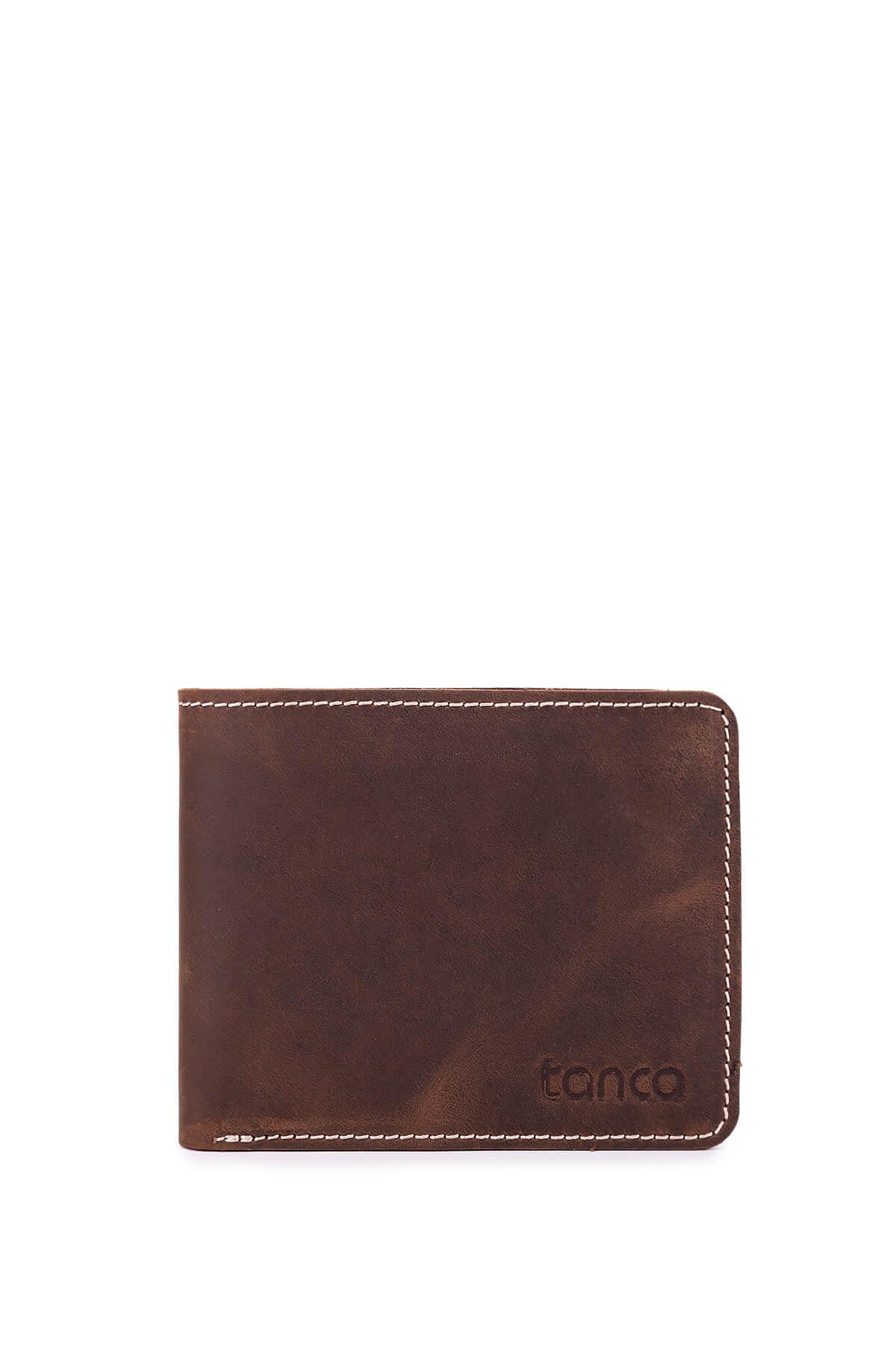 Tamer Tanca Erkek Hakiki Deri Kahverengi Cüzdan