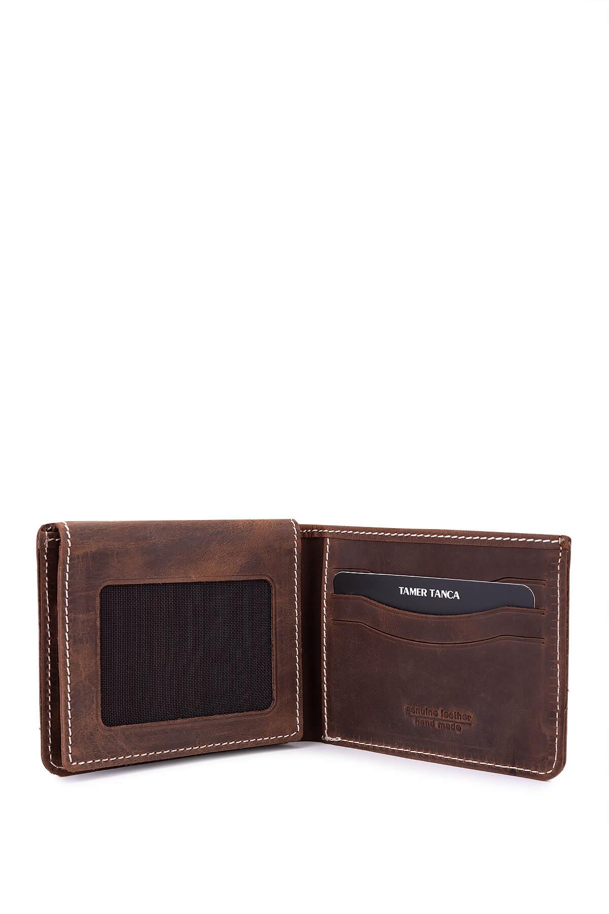 Tamer Tanca Erkek Hakiki Deri Kahverengi Cüzdan