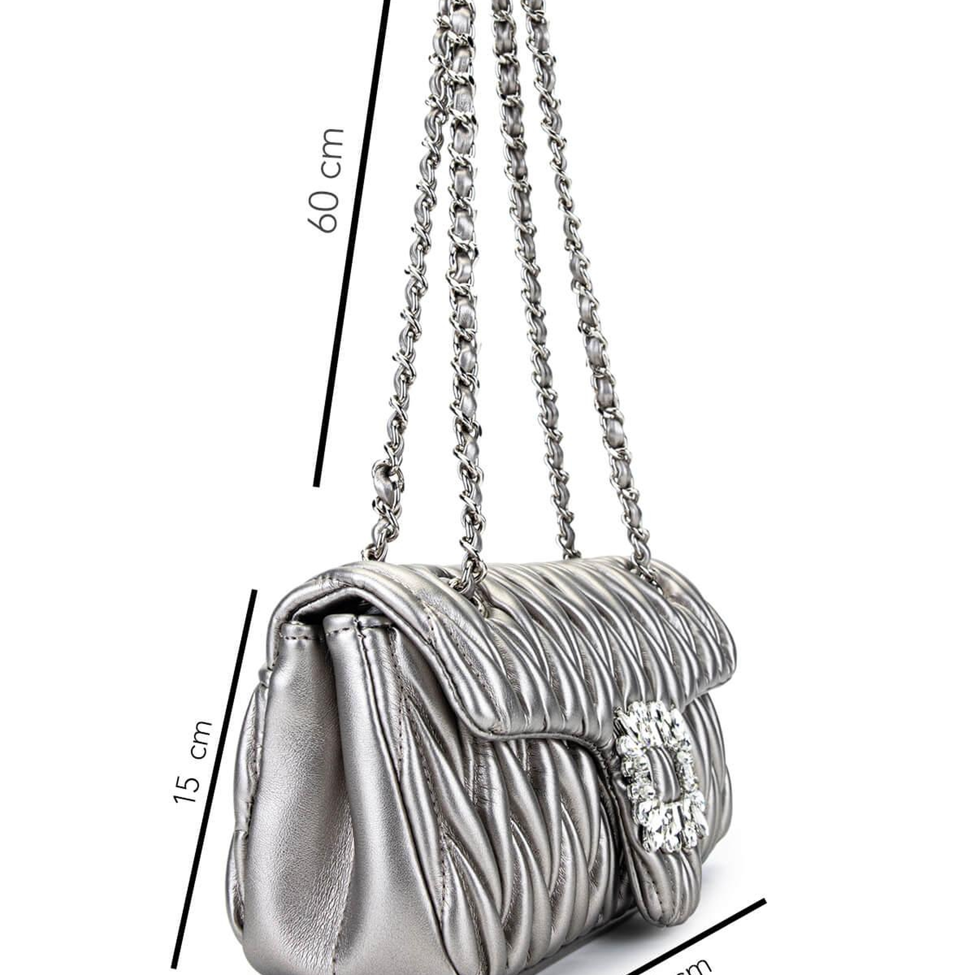 Tamer Tanca Kadın Suni Deri Metalik Omuz Çanta