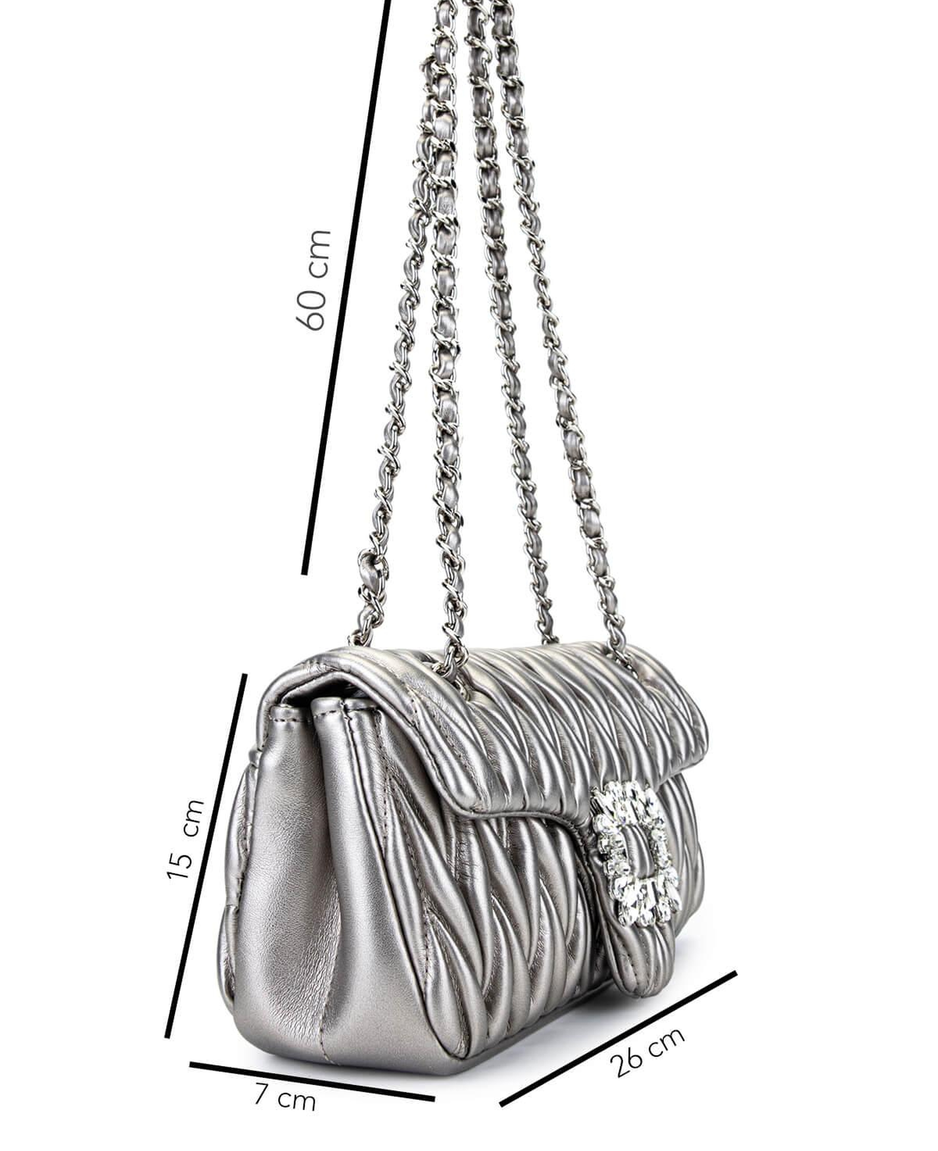 Tamer Tanca Kadın Suni Deri Metalik Omuz Çanta