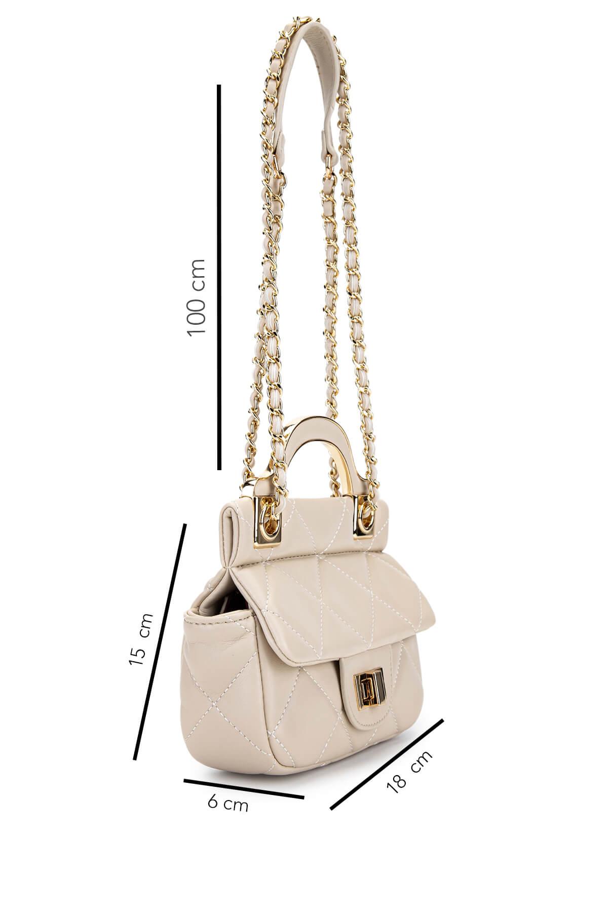 Tamer Tanca Kadın Suni Deri Taupe Omuz Çanta