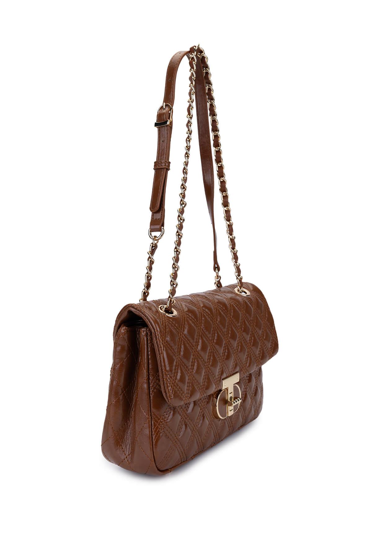 Tamer Tanca Kadın Suni Deri Camel Omuz Çanta