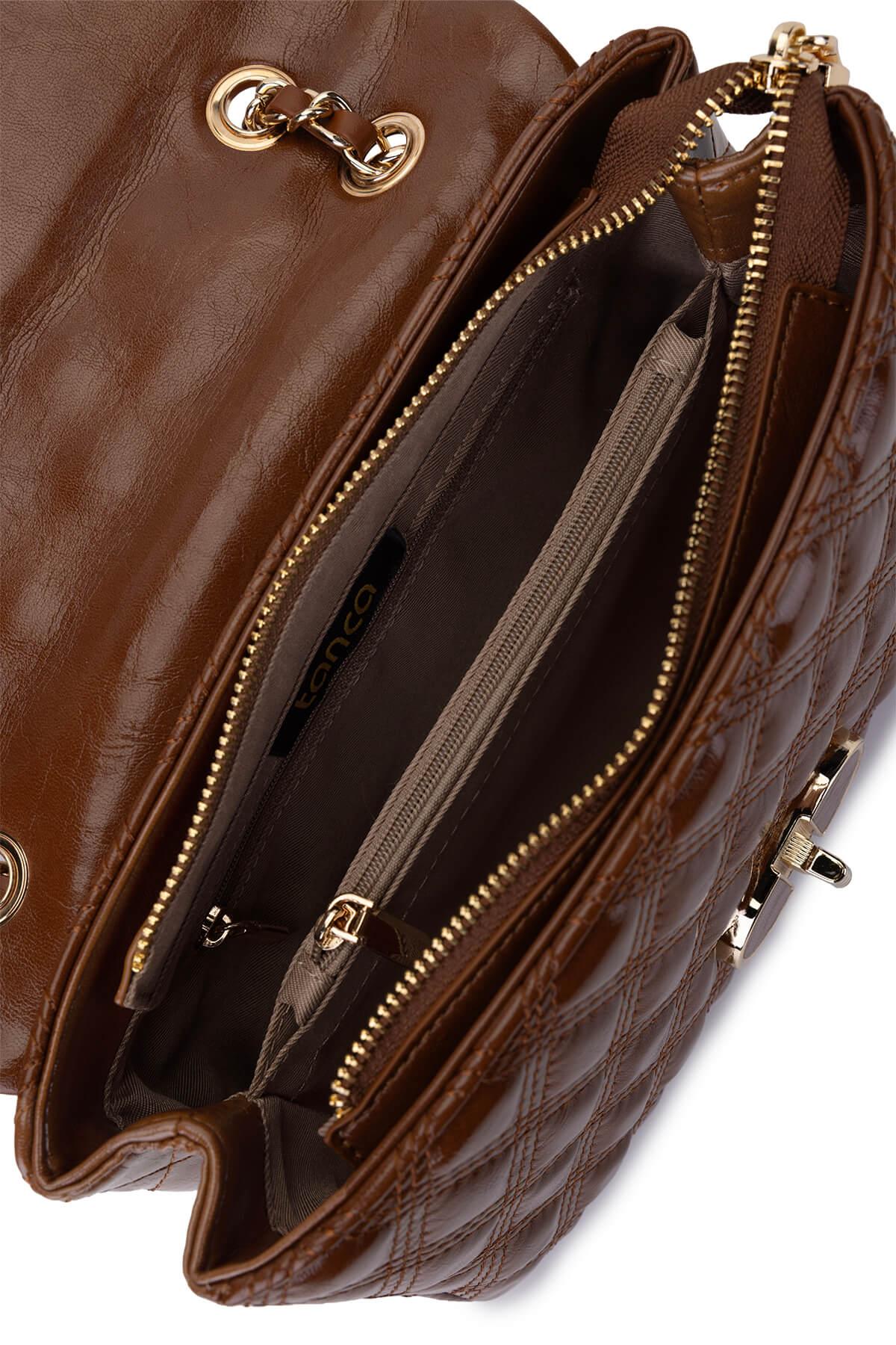 Tamer Tanca Kadın Suni Deri Camel Omuz Çanta