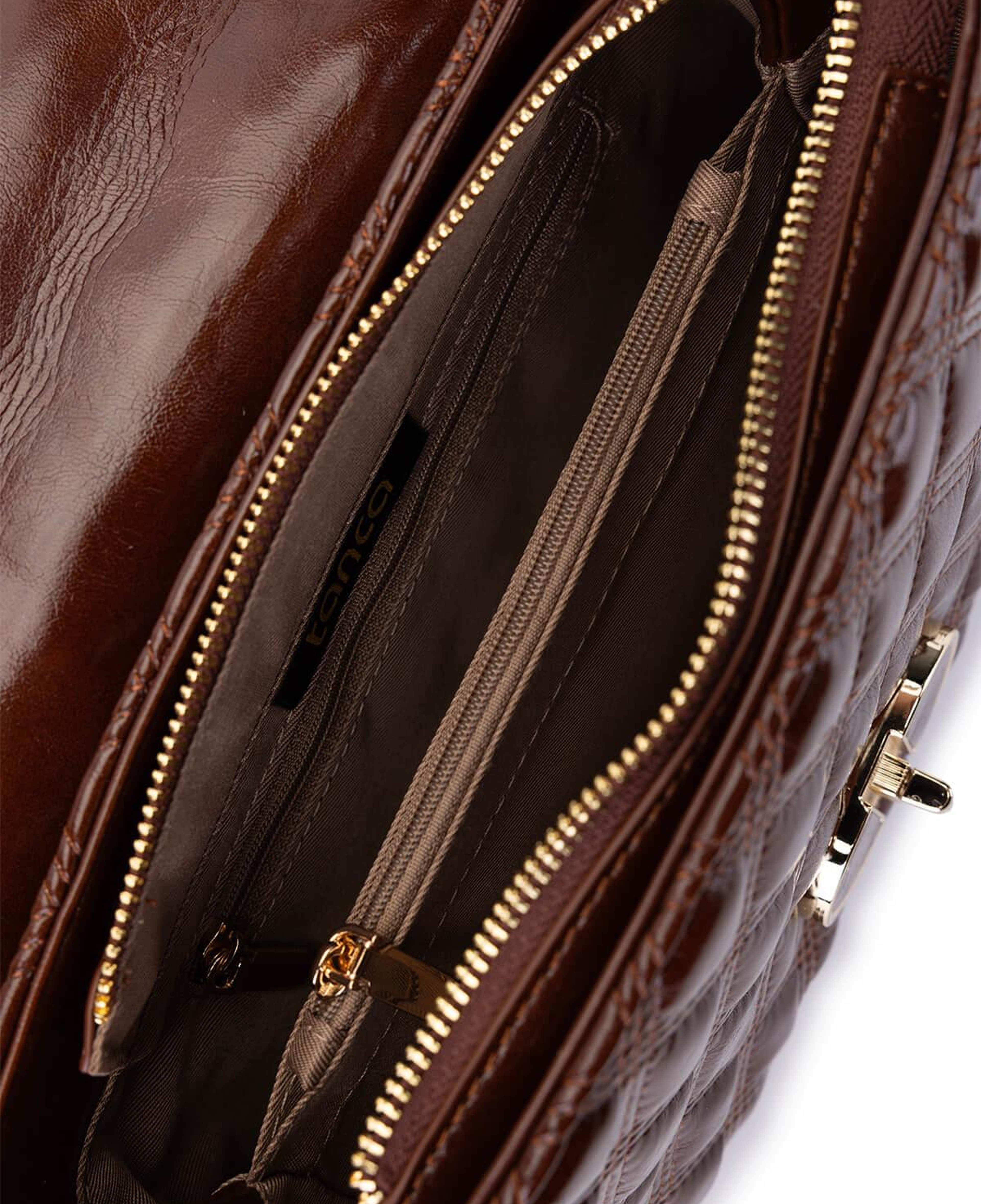 Tamer Tanca Kadın Suni Deri Kahverengi Omuz Çanta