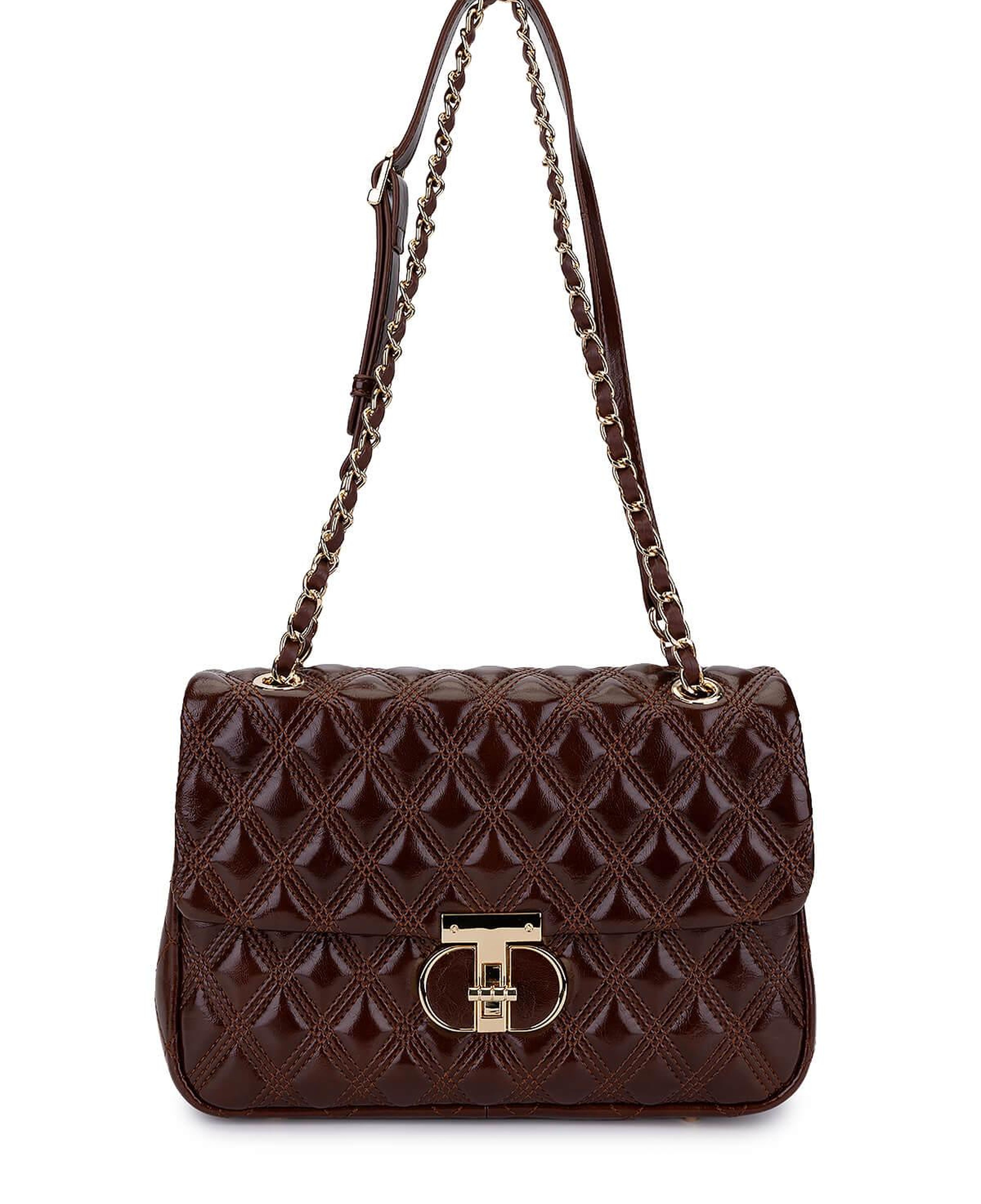 Tamer Tanca Kadın Suni Deri Kahverengi Omuz Çanta