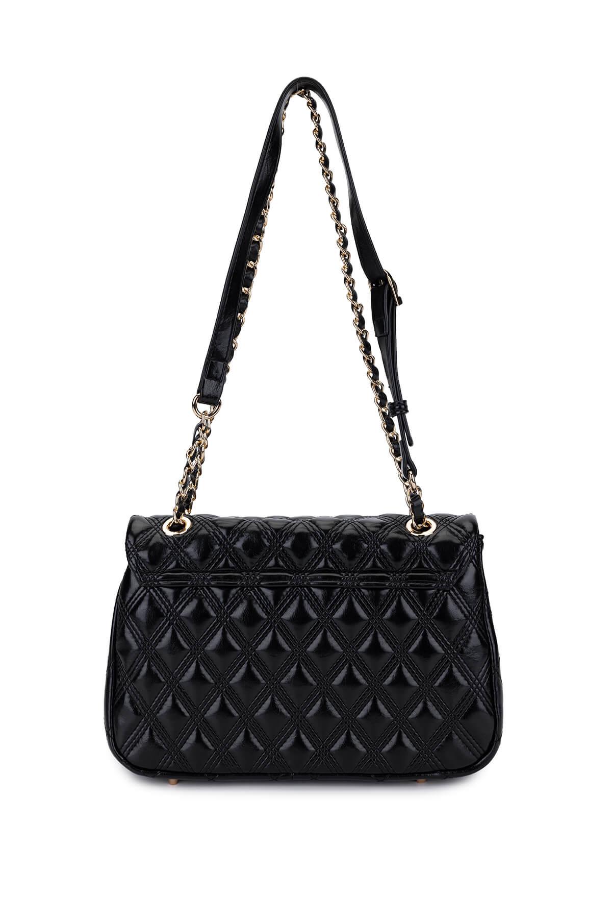 Tamer Tanca Kadın Suni Deri Siyah Omuz Çanta