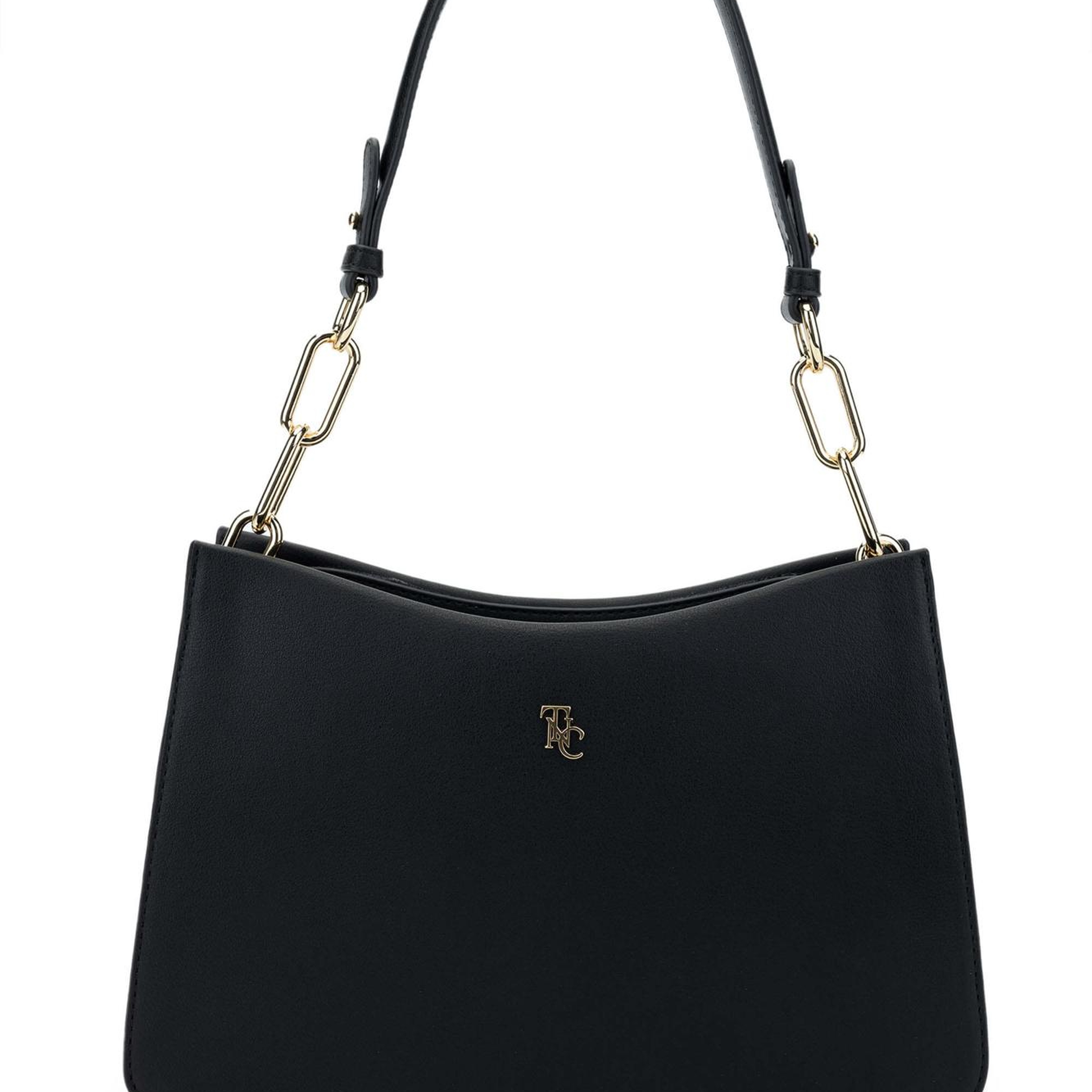 Tamer Tanca Kadın Vegan Siyah Deri Omuz Çanta