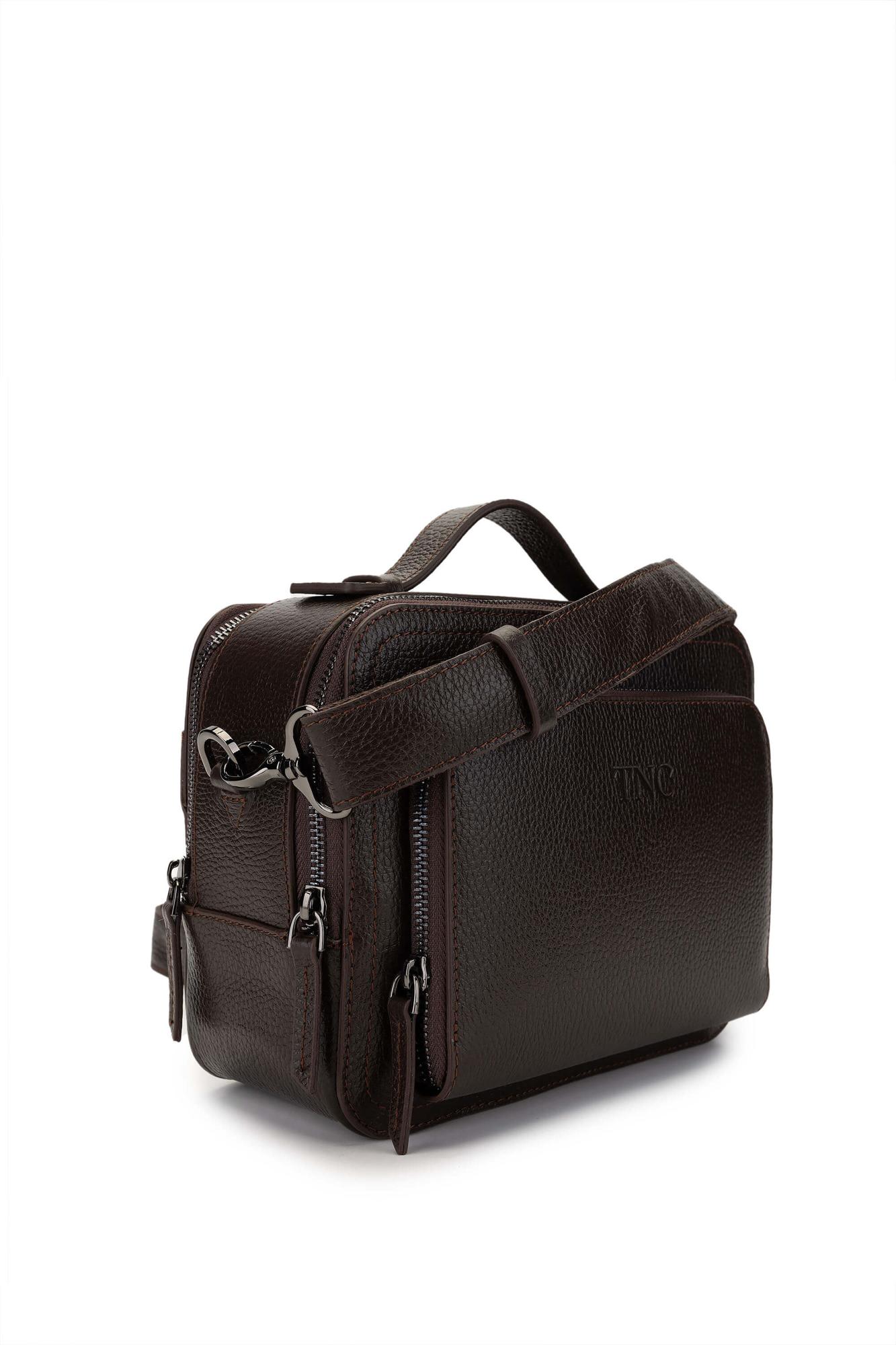 Tamer Tanca Erkek Hakiki Deri Kahverengi Postacı Çanta