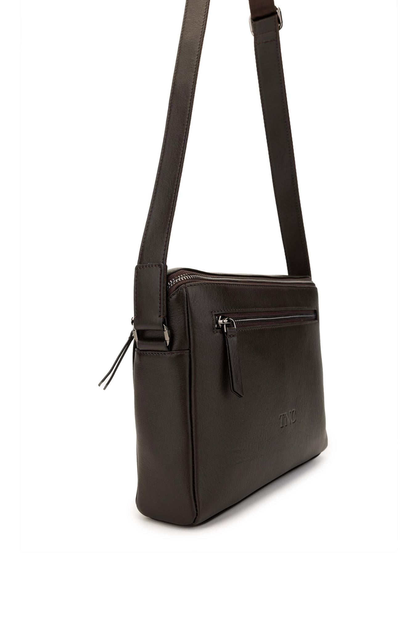 Tamer Tanca Erkek Hakiki Deri Kahverengi Postacı Çanta