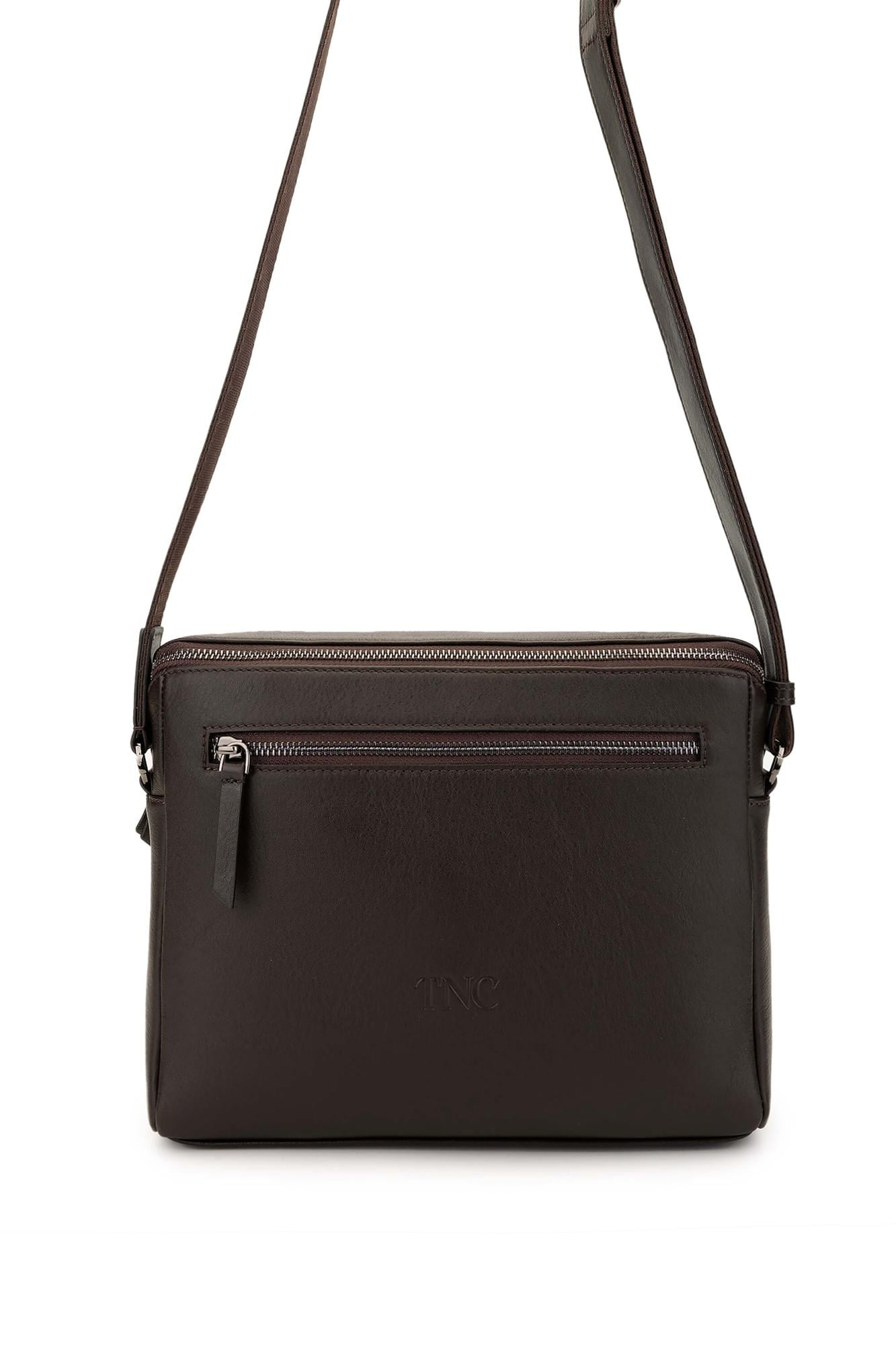 Tamer Tanca Erkek Hakiki Deri Kahverengi Postacı Çanta