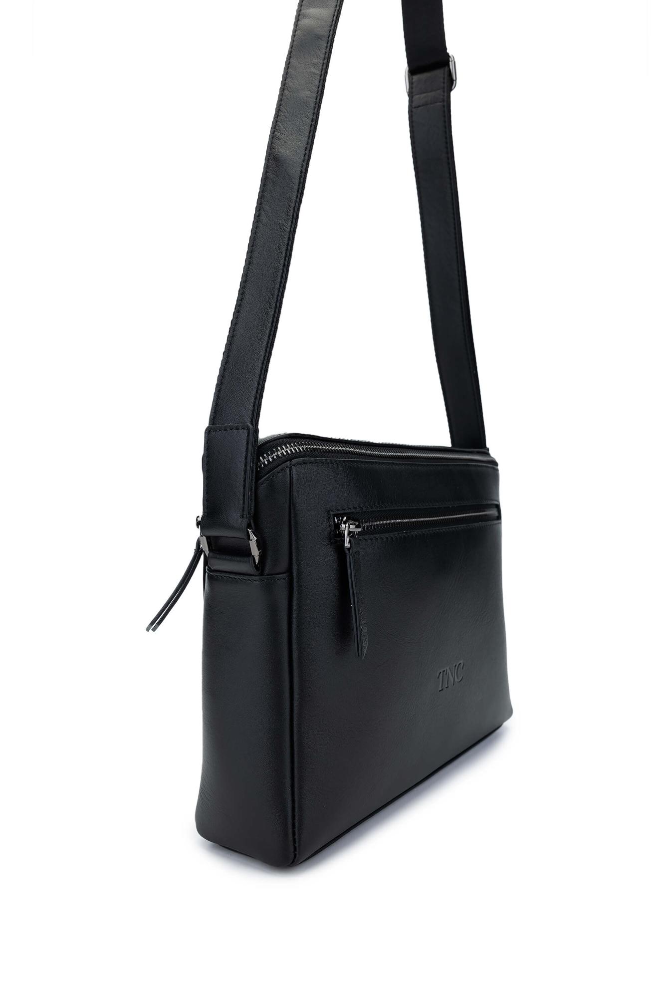 Tamer Tanca Erkek Hakiki Deri Siyah Postacı Çanta