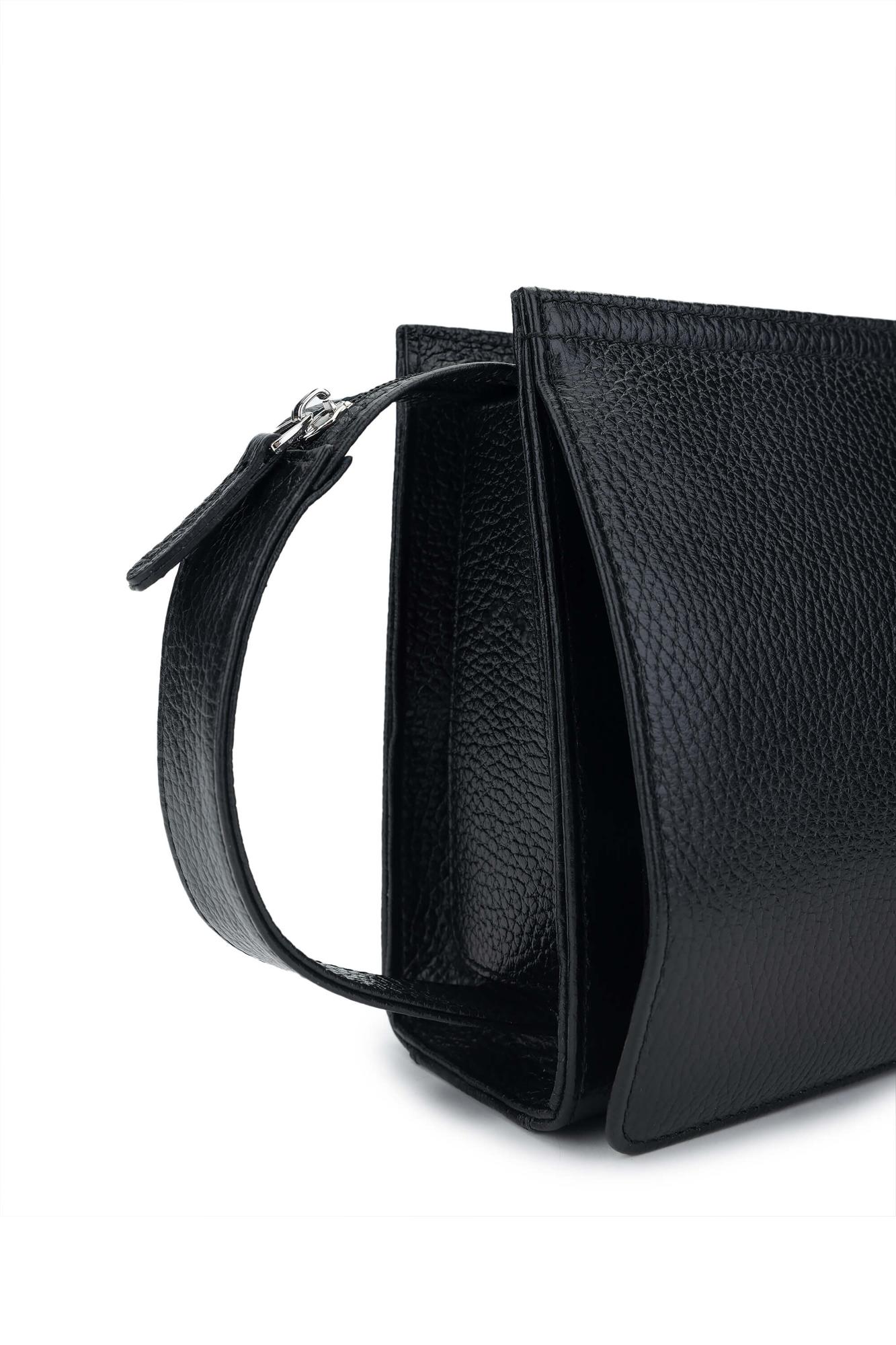 Tamer Tanca Erkek Hakiki Deri Siyah Floter El Çantası