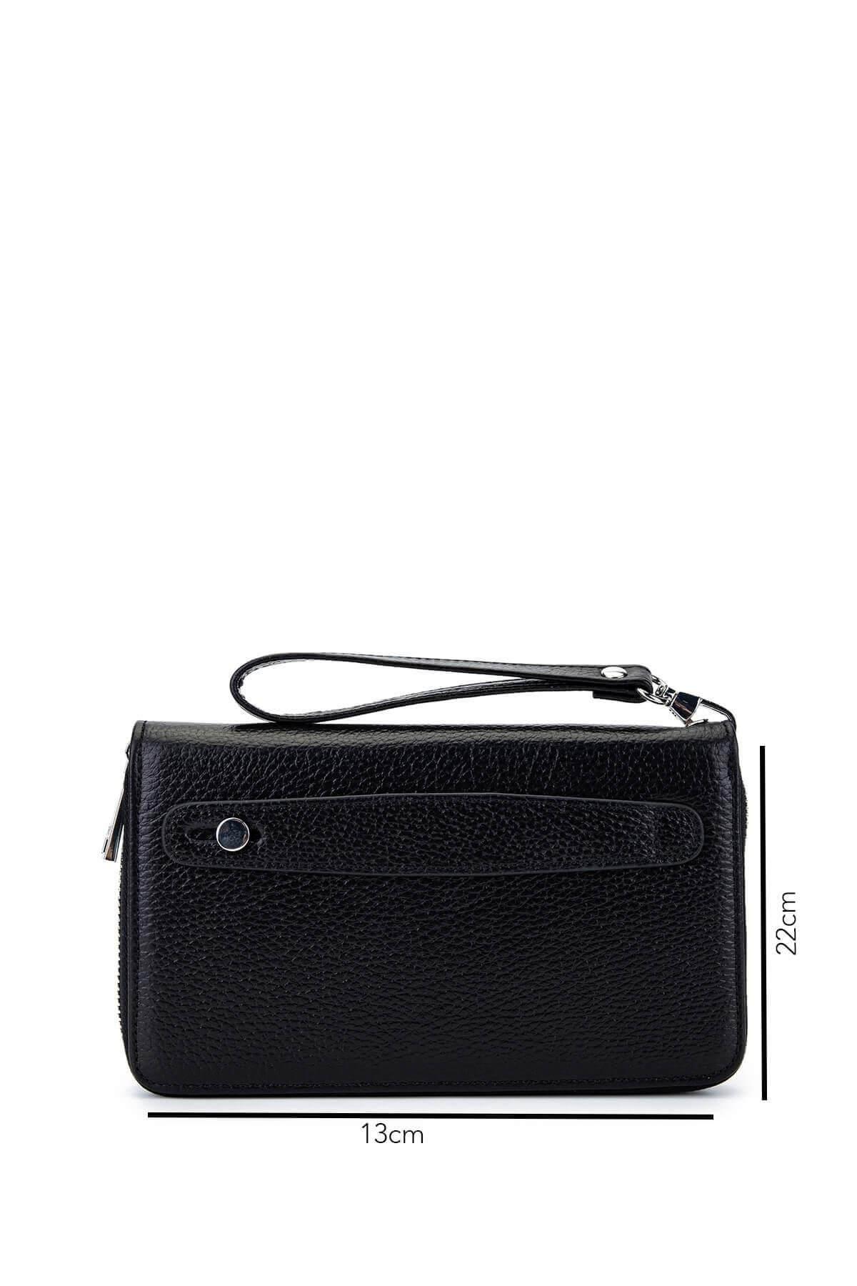 Tamer Tanca Erkek Hakiki Deri Siyah Floter El Çantası