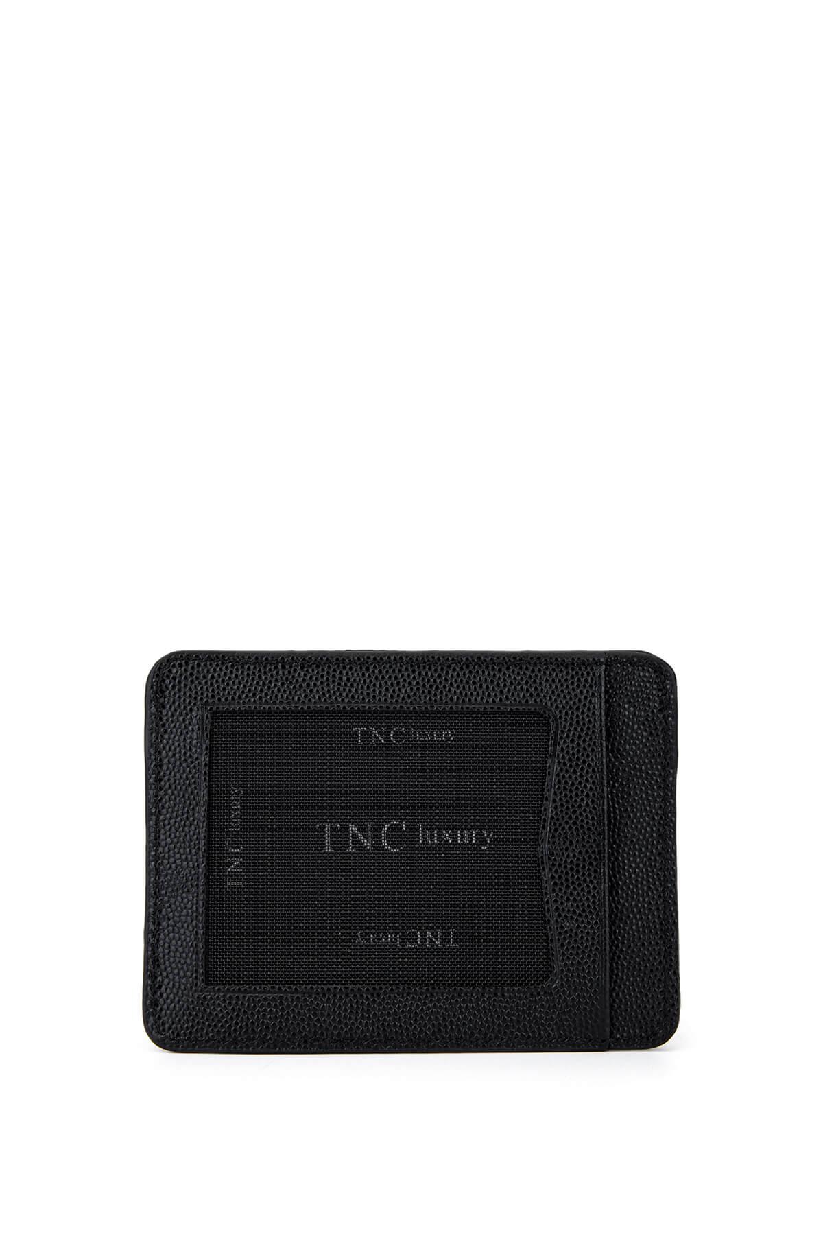 Tamer Tanca Erkek Hakiki Deri Siyah Havyar Kartlık