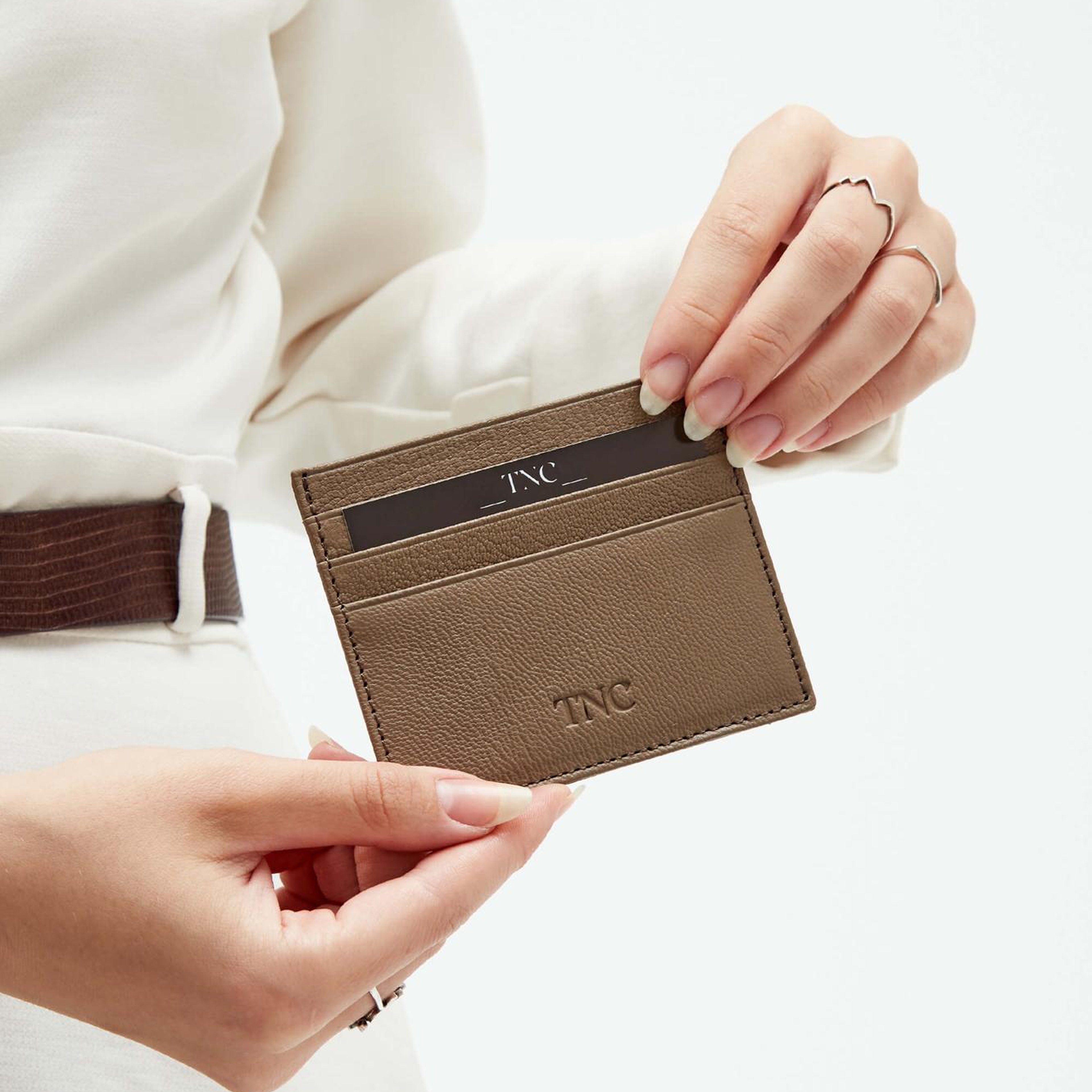 Tamer Tanca Unisex Hakiki Deri Vizon Kartlık