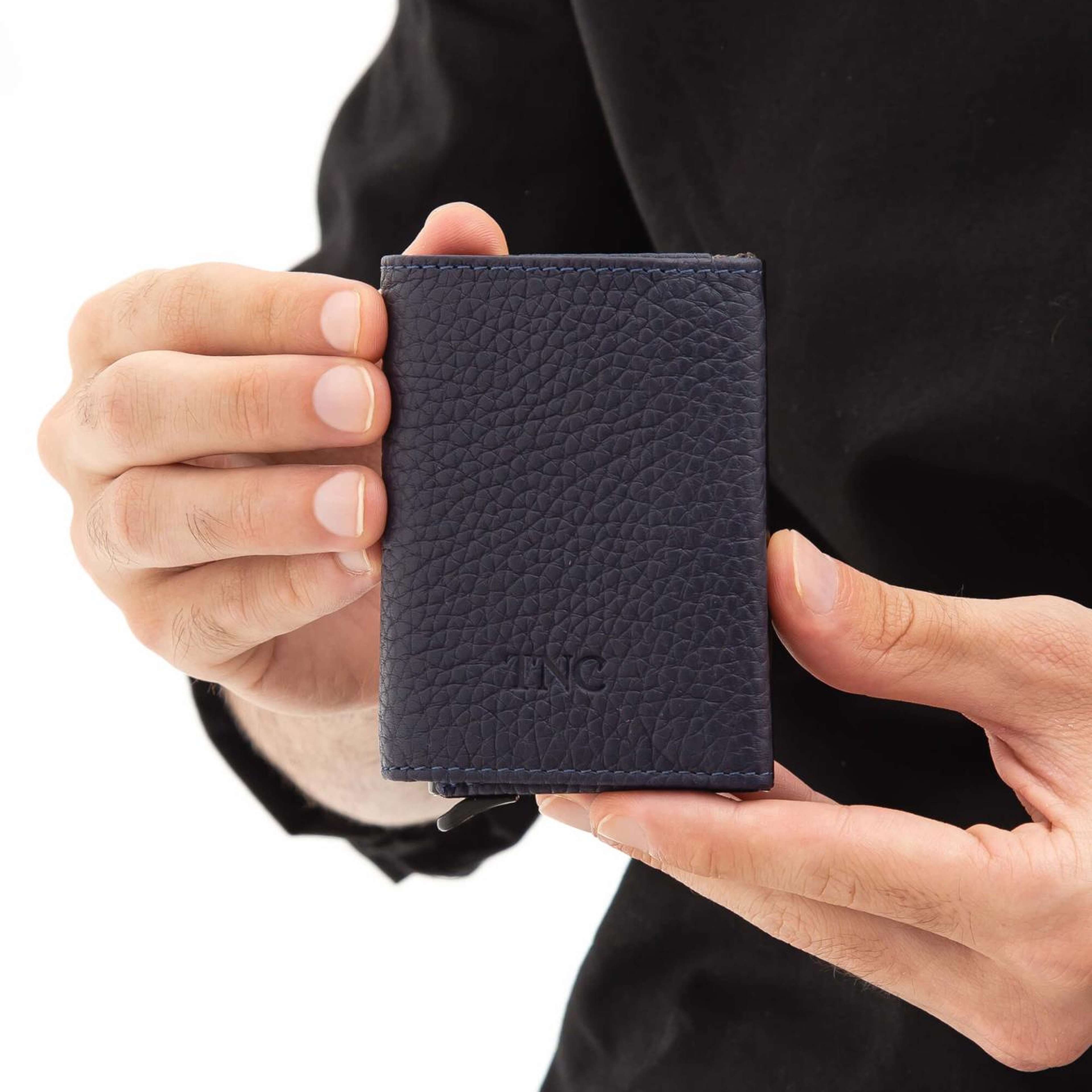 Tamer Tanca Erkek Hakiki Deri Lacivert Kartlık